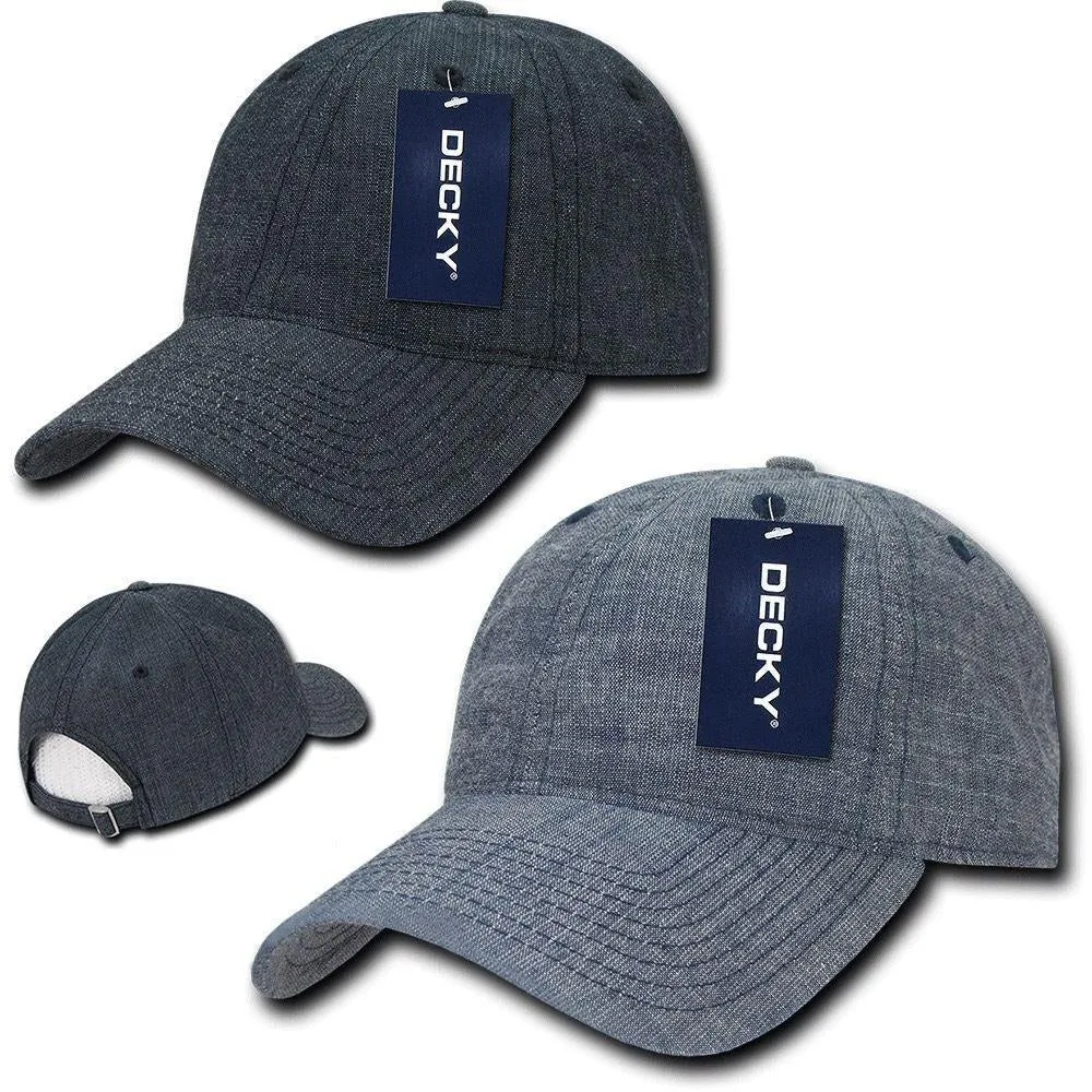 1 Dozen Decky Relaxed Washed Denim Low Crown Curved Bill Dad Hats Caps Wholesale