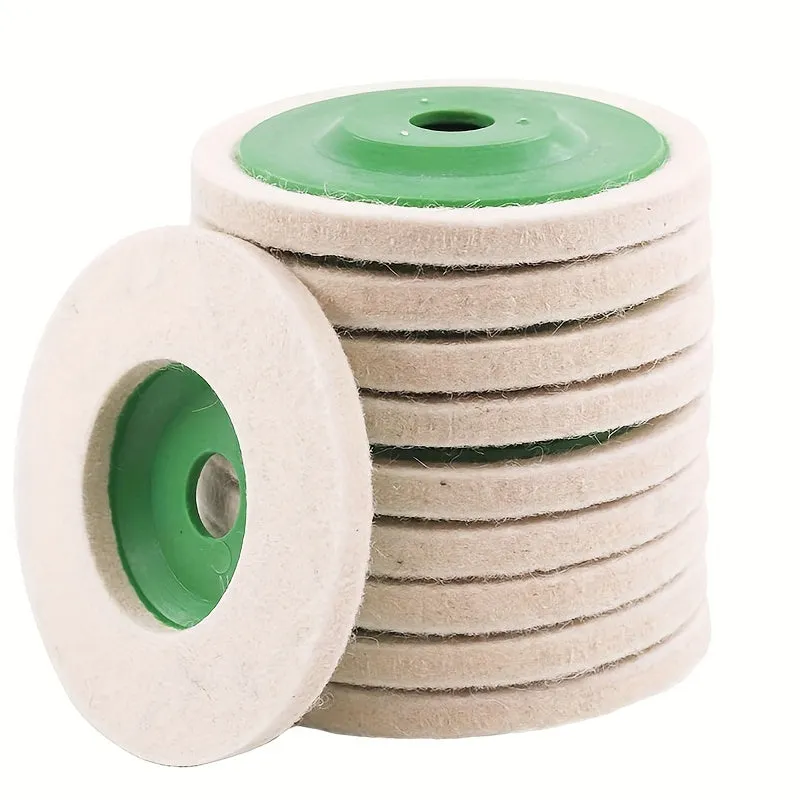 10pcs White Wool Buffing Wheels for Industrial Polishing