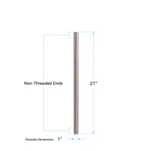 27" Non-Threaded Tube for 3/4" Exposed Shower System