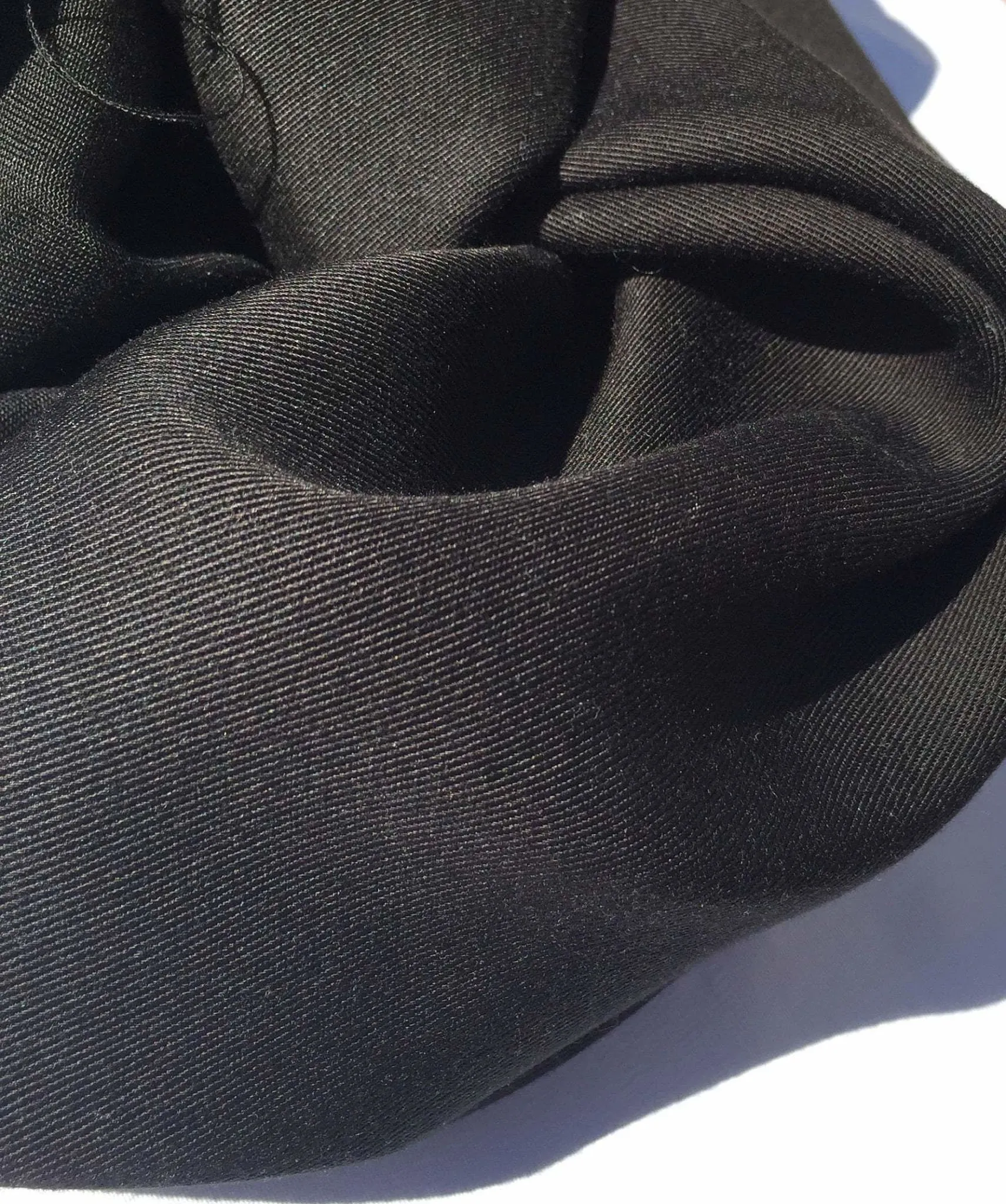 60" Jet Black 100% Lyocell Tencel Gabardine Twill Woven Fabric By the Yard