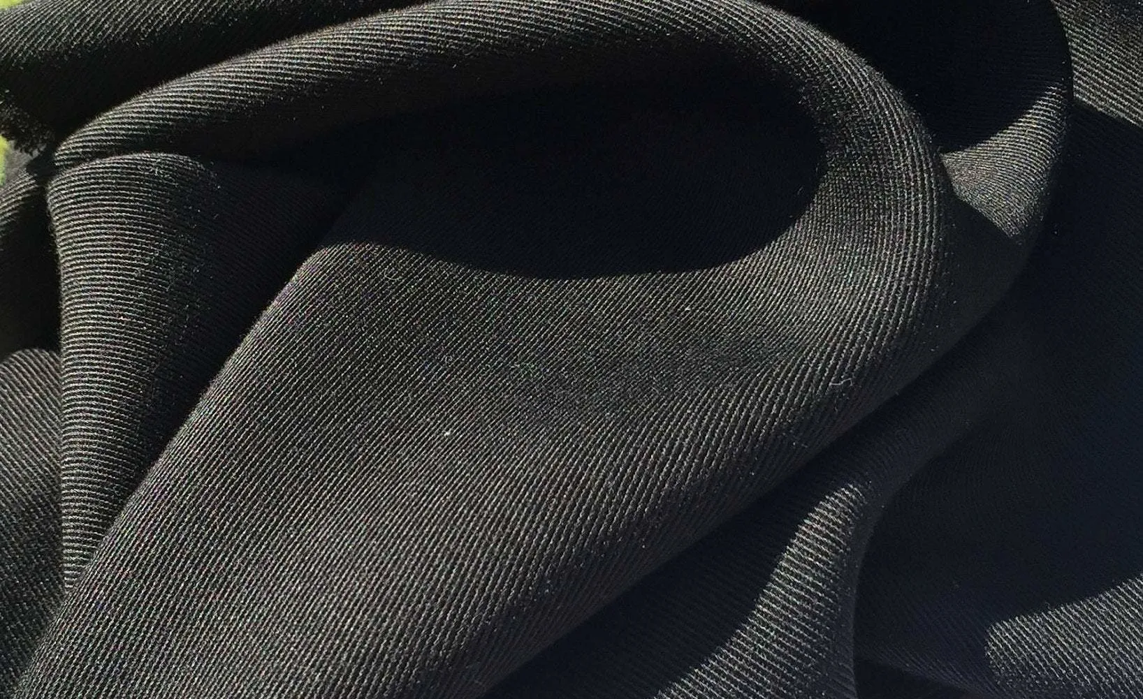 60" Jet Black 100% Lyocell Tencel Gabardine Twill Woven Fabric By the Yard