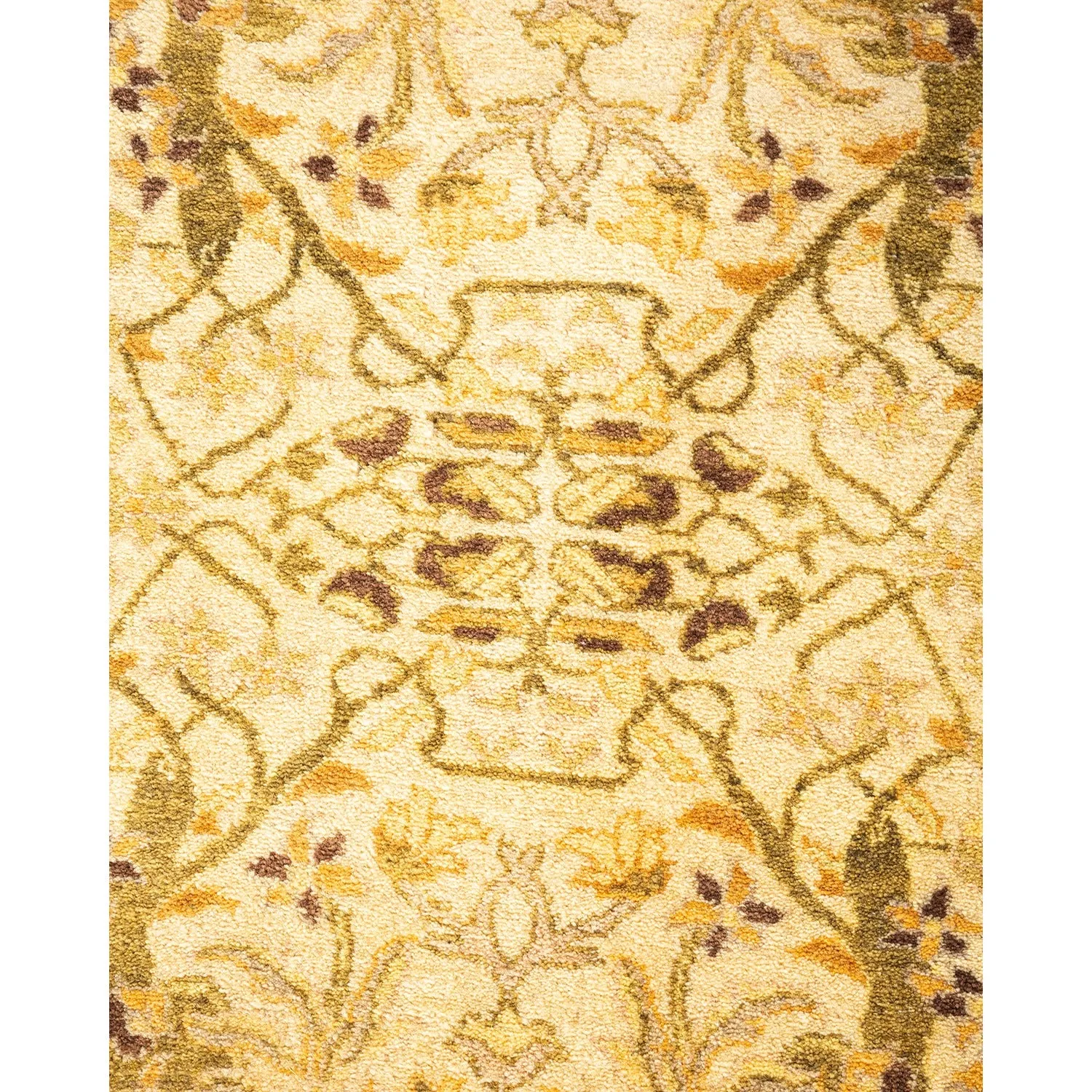 Beige Traditional Wool Runner - 3' x 11'