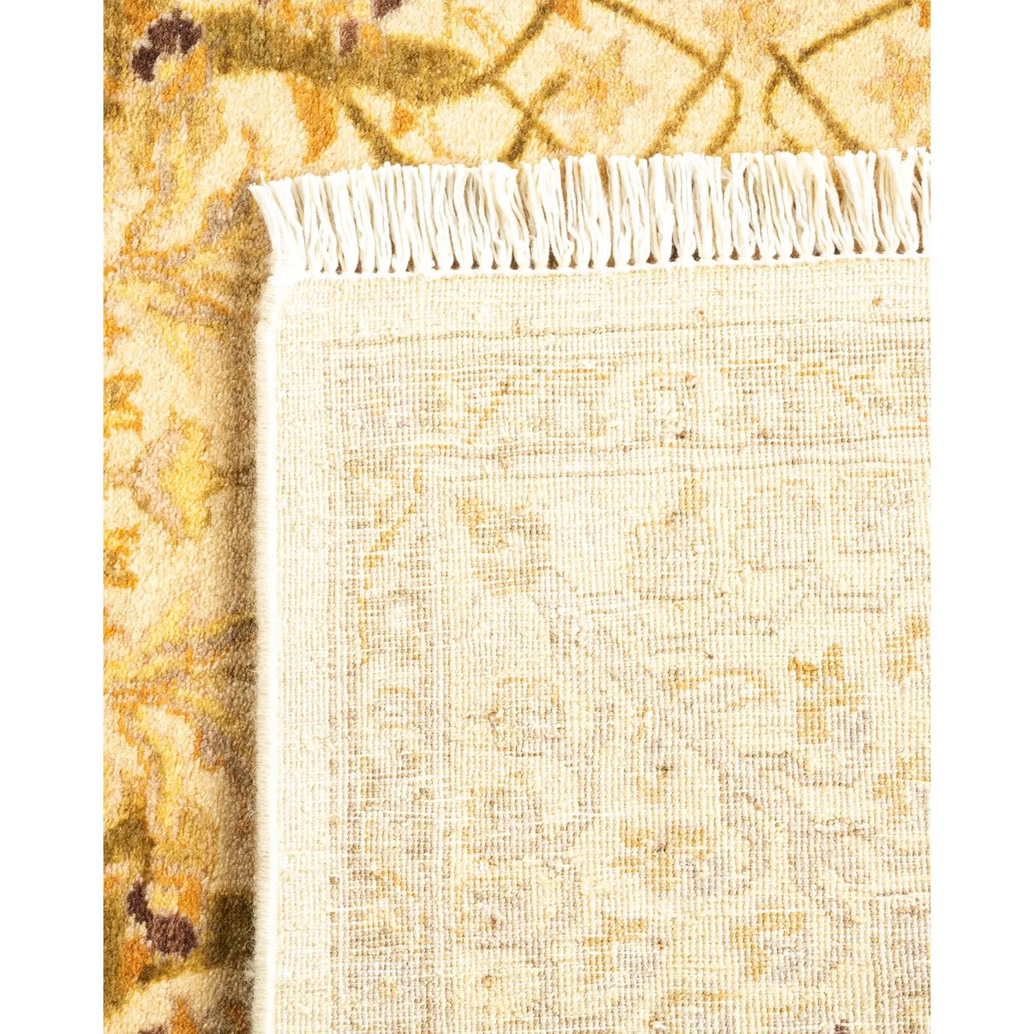 Beige Traditional Wool Runner - 3' x 11'