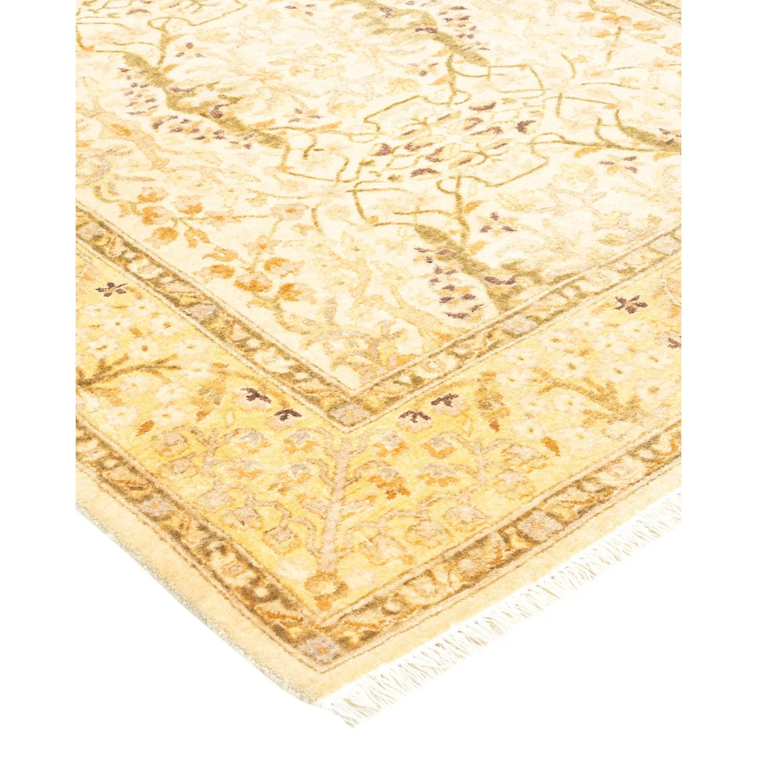 Beige Traditional Wool Runner - 3' x 11'