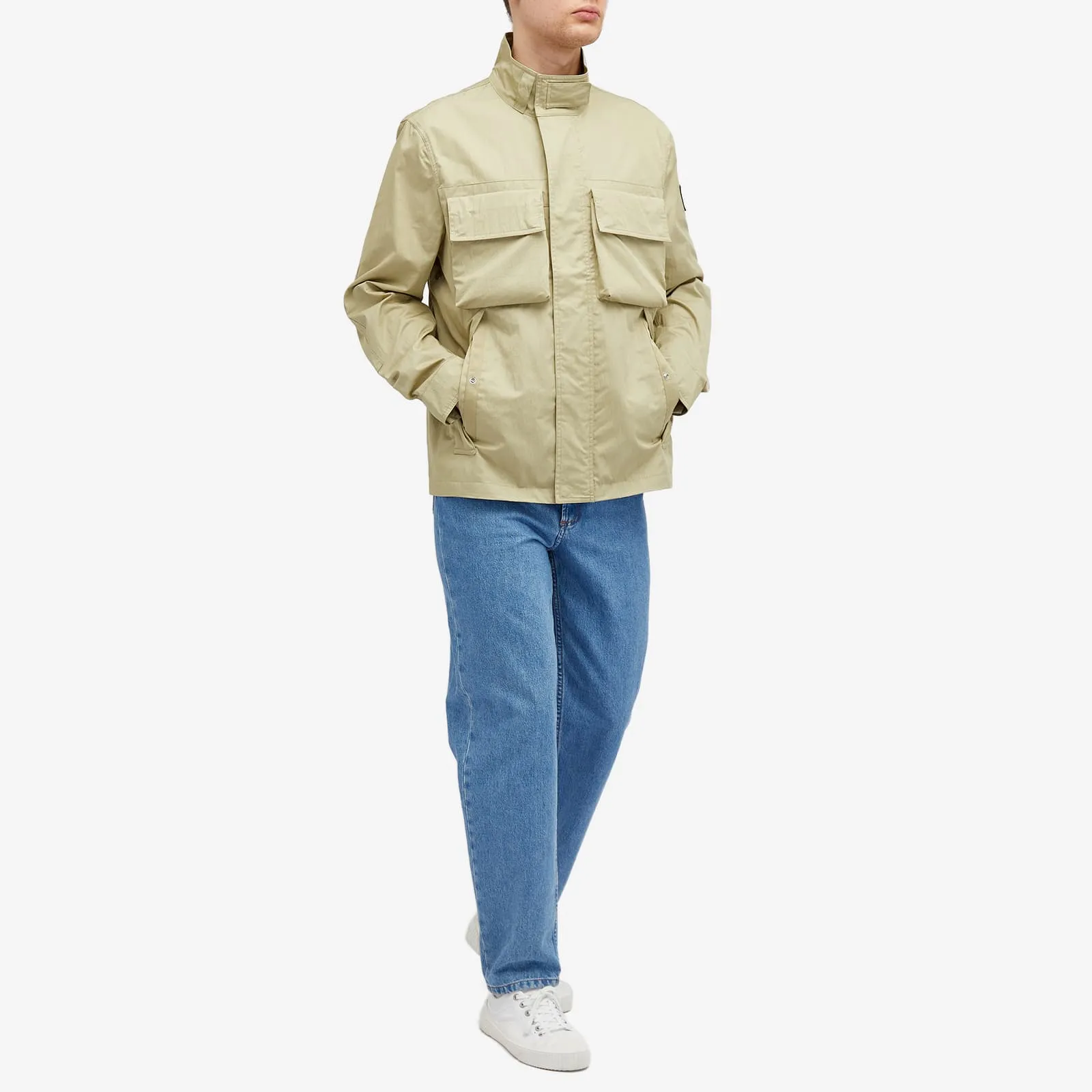 Belstaff Rangeway 4 Pocket Gabardine Overshirt, Echo Green