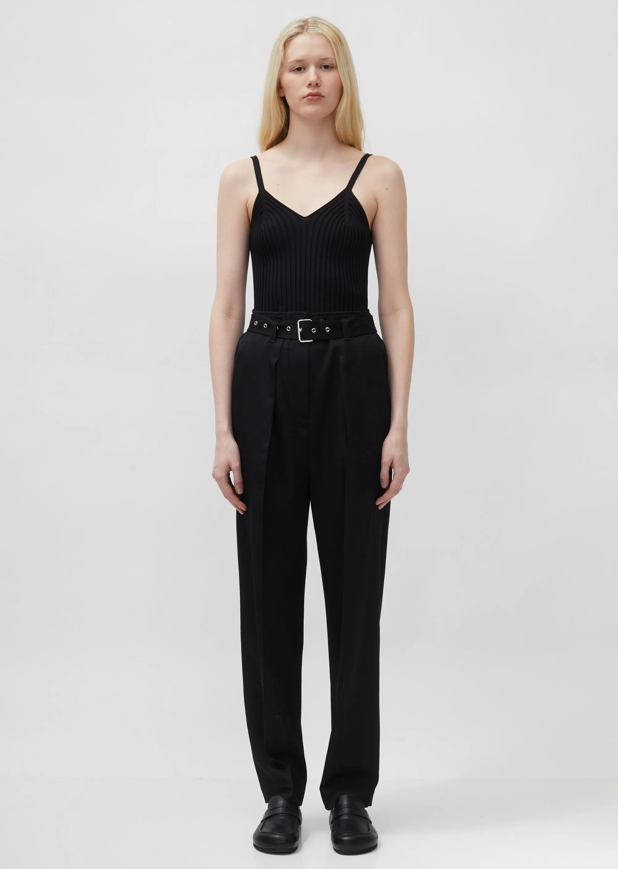 Belted Tapered Trousers