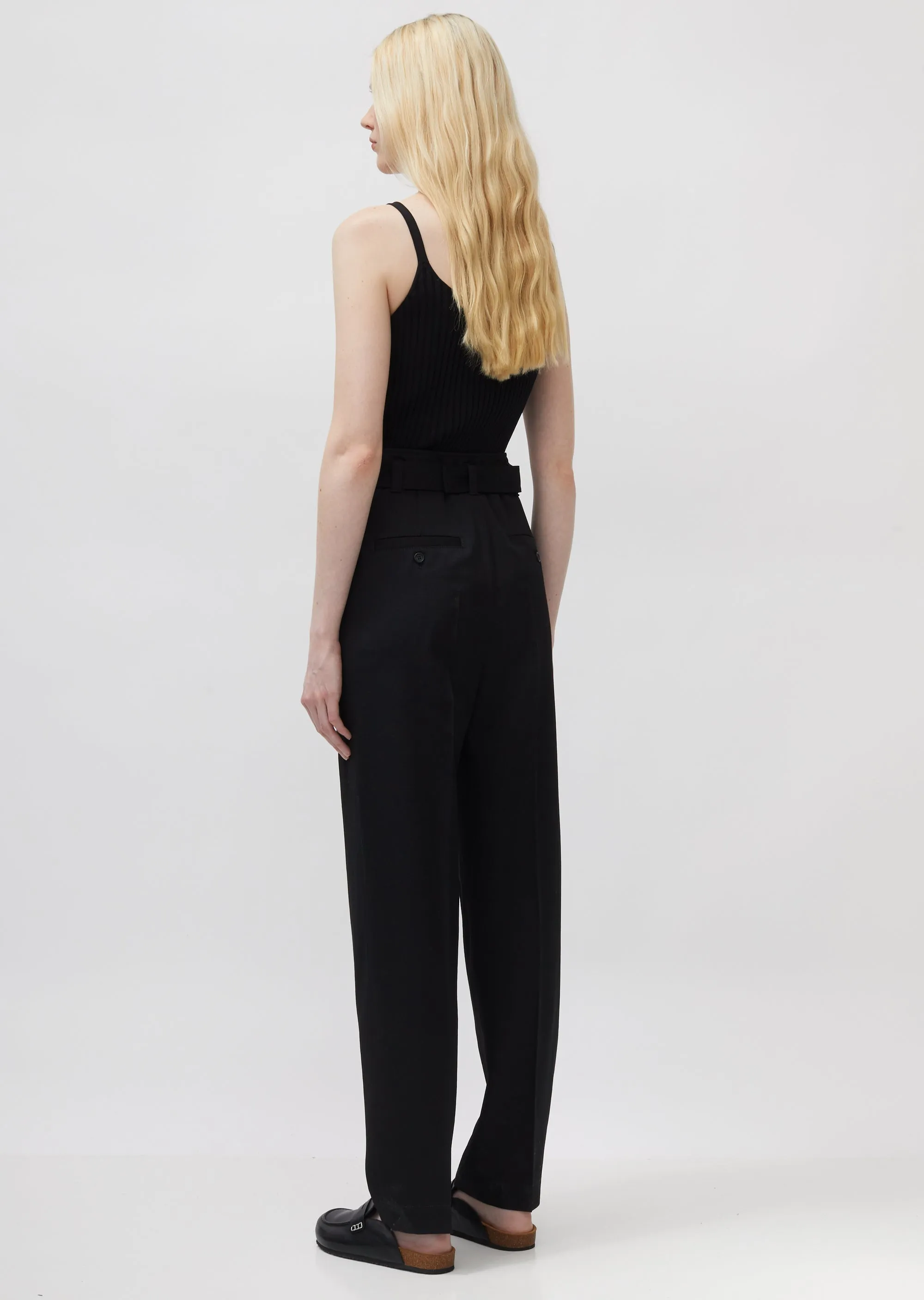 Belted Tapered Trousers