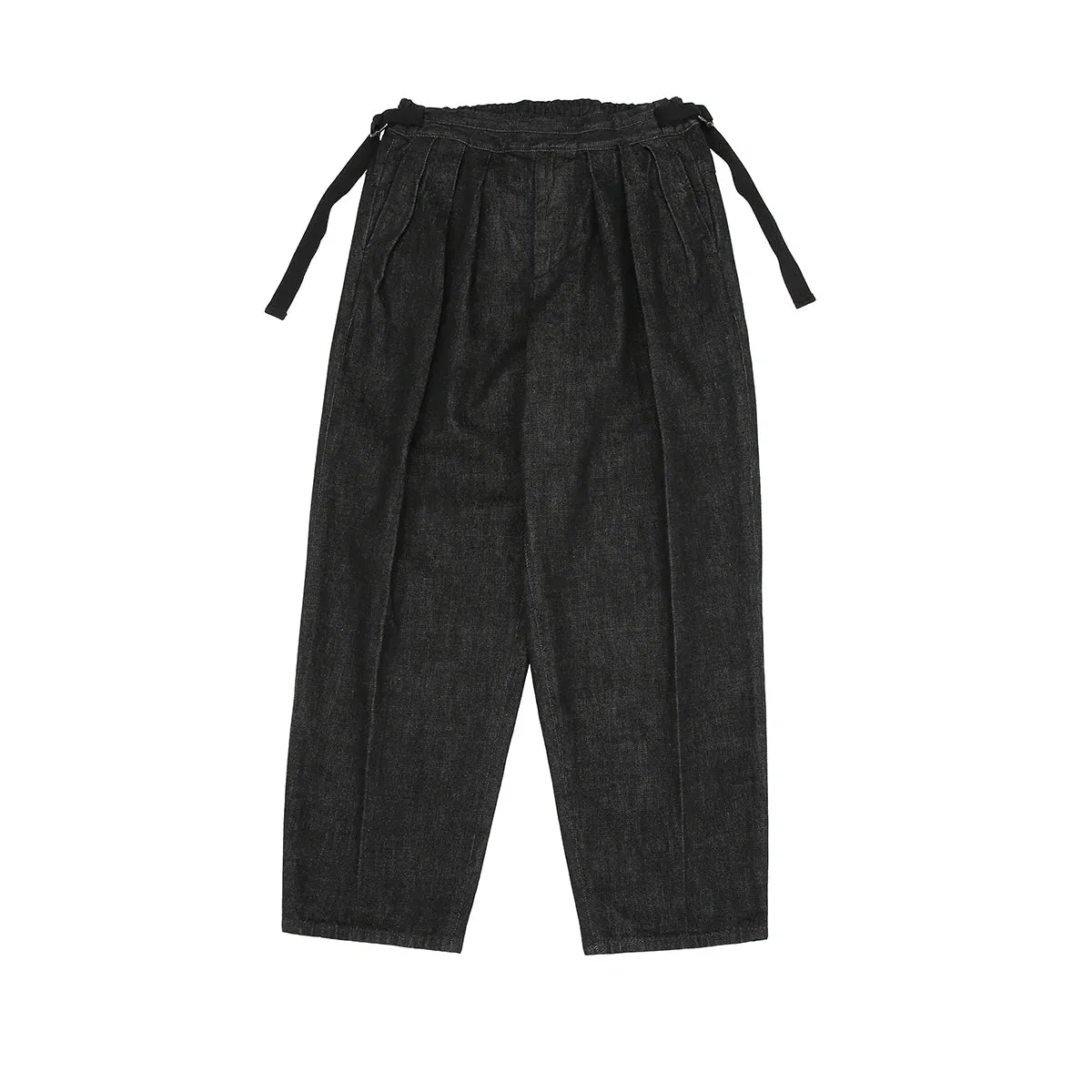 Black Selvage Denim High Rise British Army Pants - Pleated Jeans