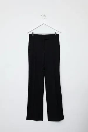 Black Wool Pleated Pants