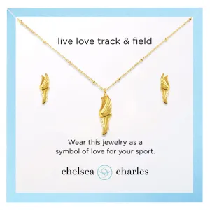 CC Sport Gold Track and Field Necklace and Earrings Gift Set