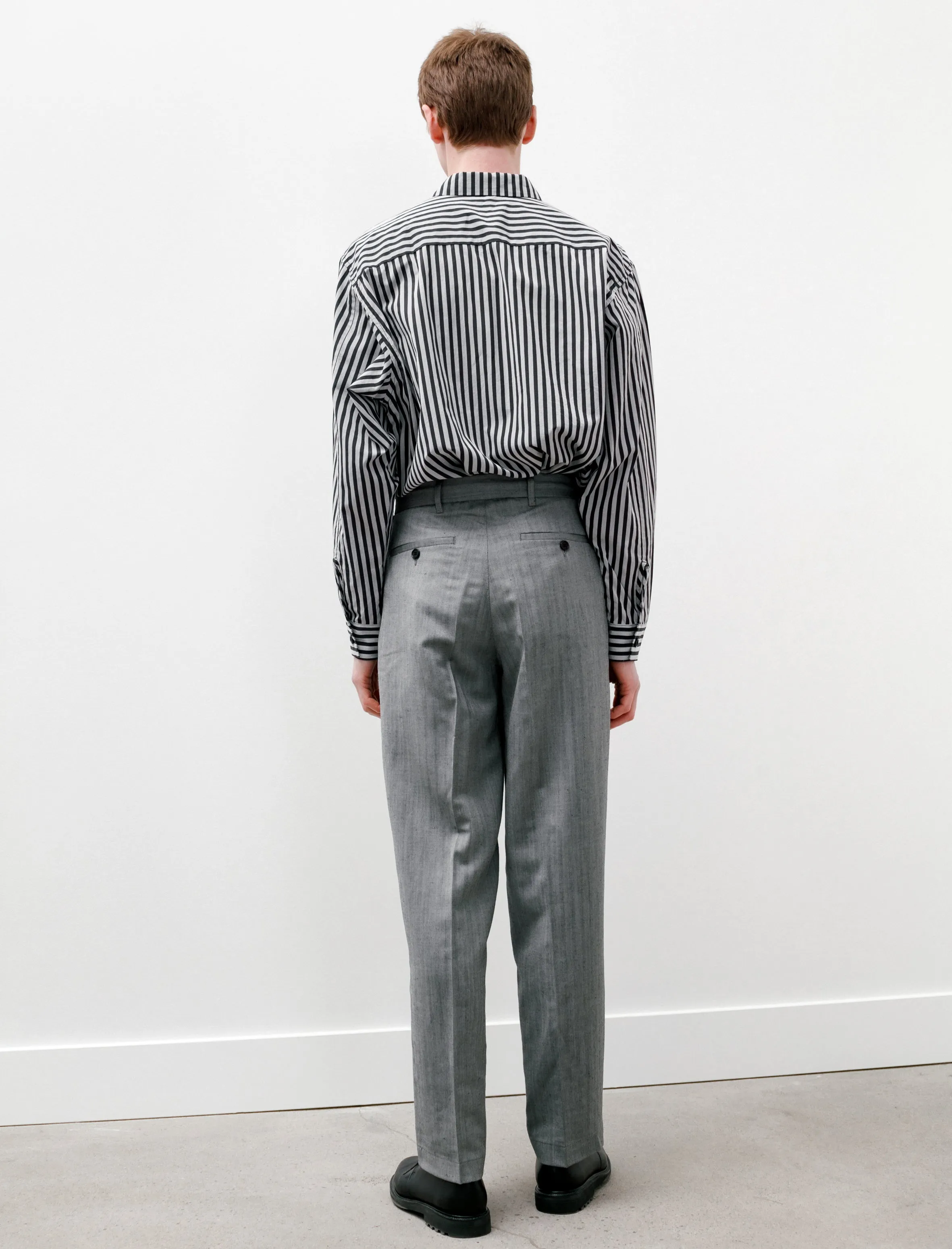 Classic Trousers Light Grey Herringbone