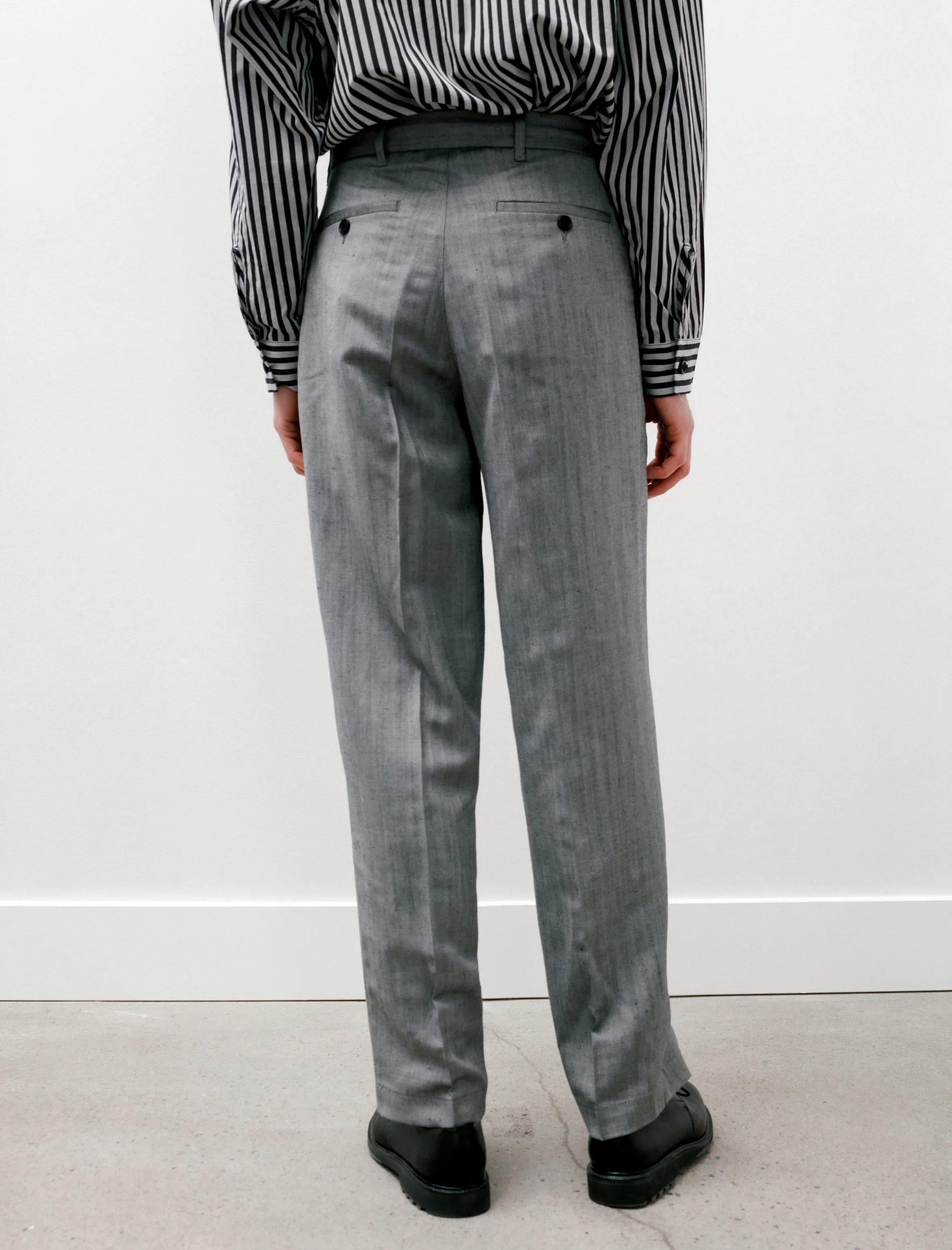 Classic Trousers Light Grey Herringbone