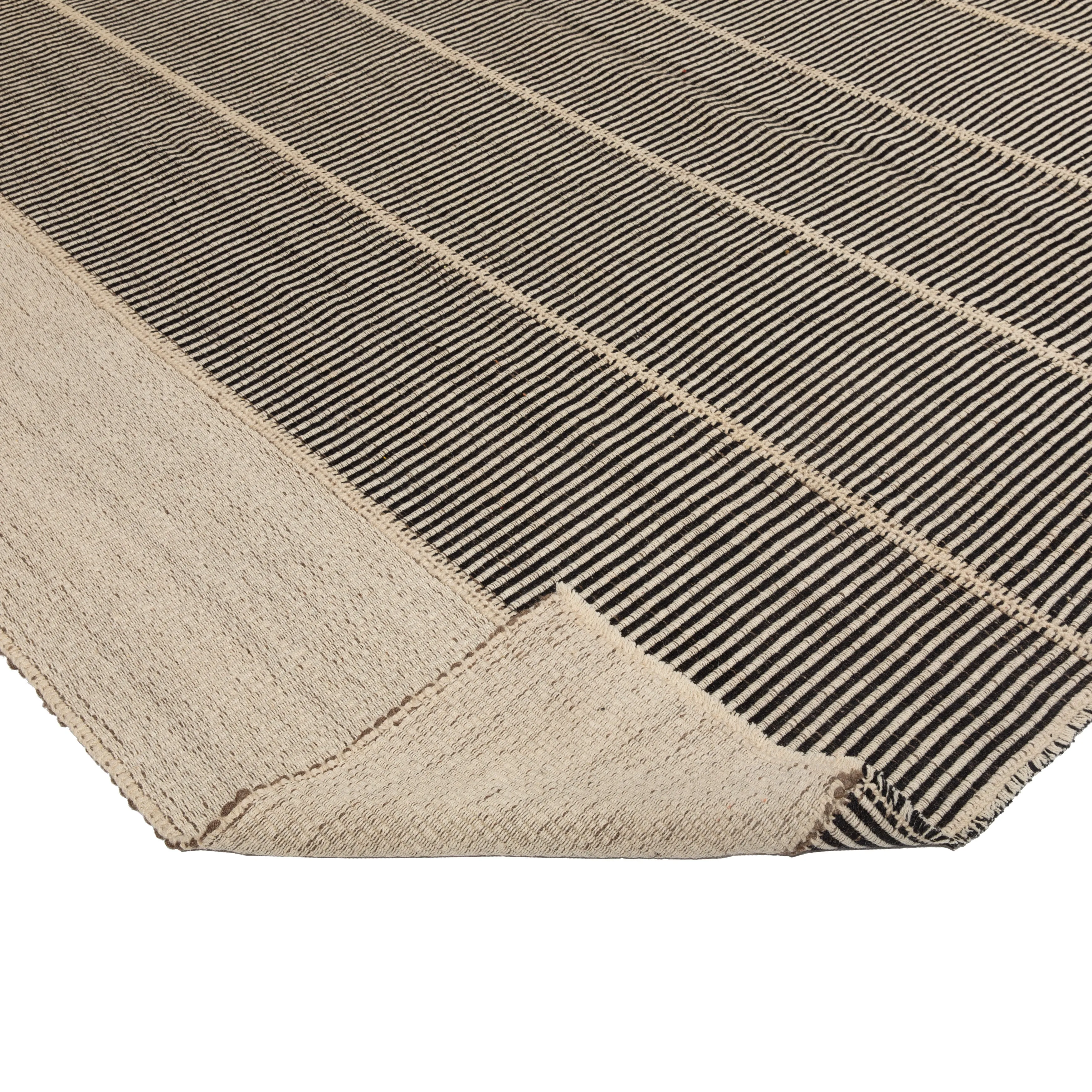 Contemporary Striped Kilim - 11'9" x 15'3"