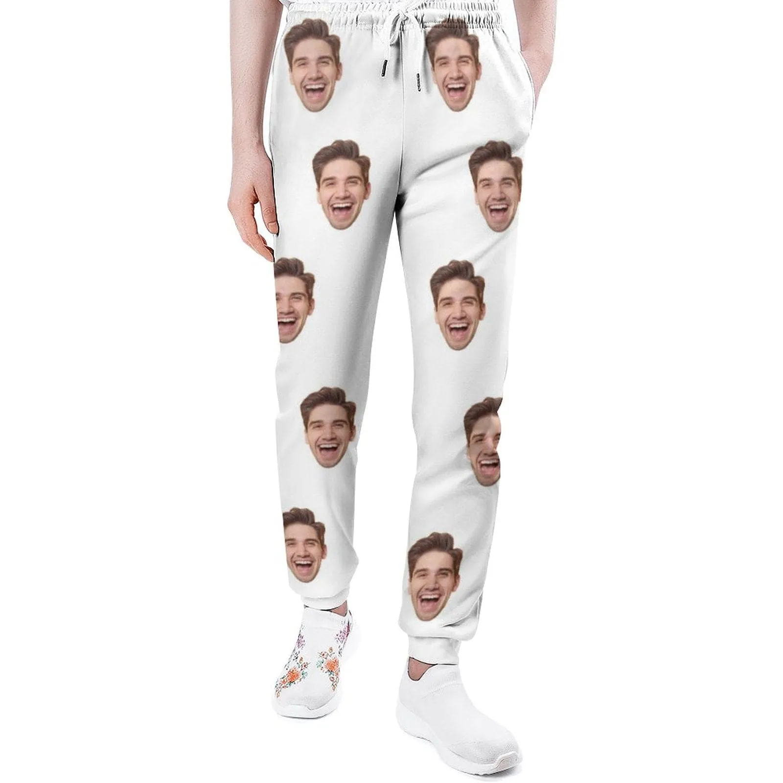 Custom Face Multicolor Sweatpants Unisex Personalized Closed Bottom Casual Joggers