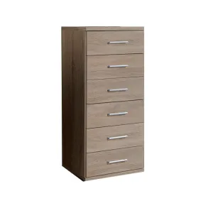 Grain Oak Narrow 6 Drawer Chest