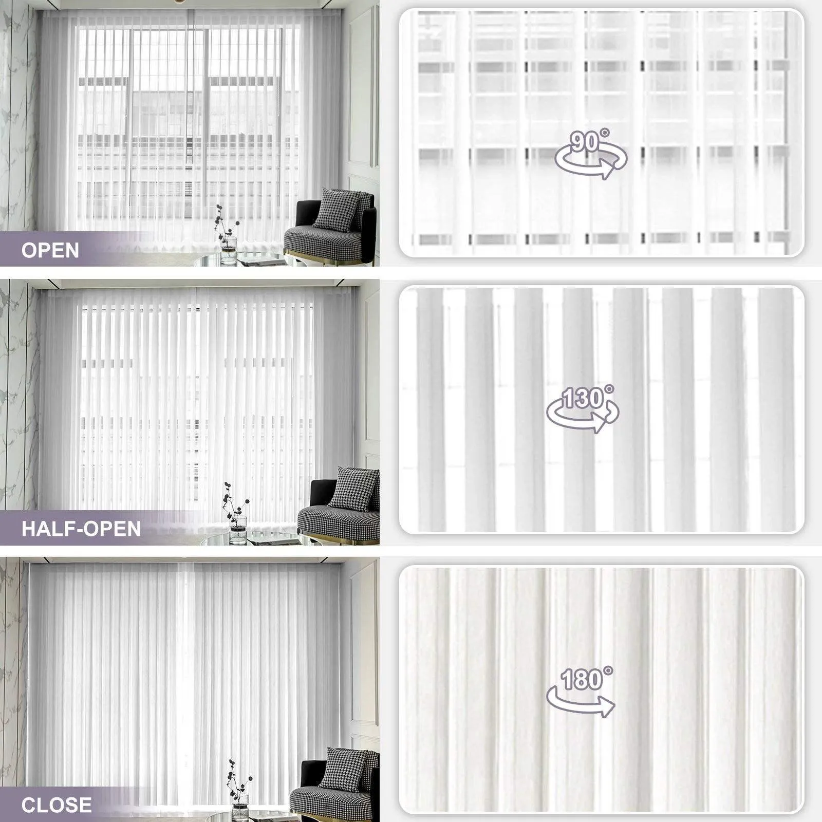 Graywind Manual Sheer Vertical Blinds | Striped Series | Customizable