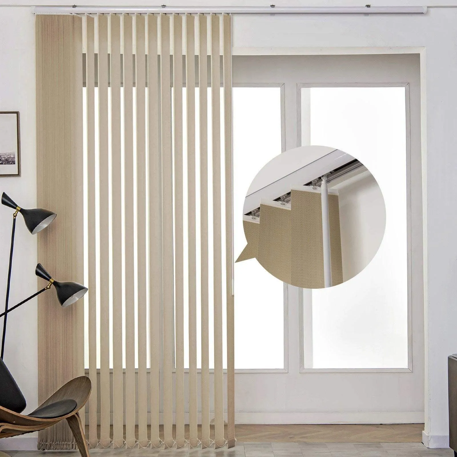 Graywind Manual Vertical Blinds | Light Filtering Waffle Series | Customizable