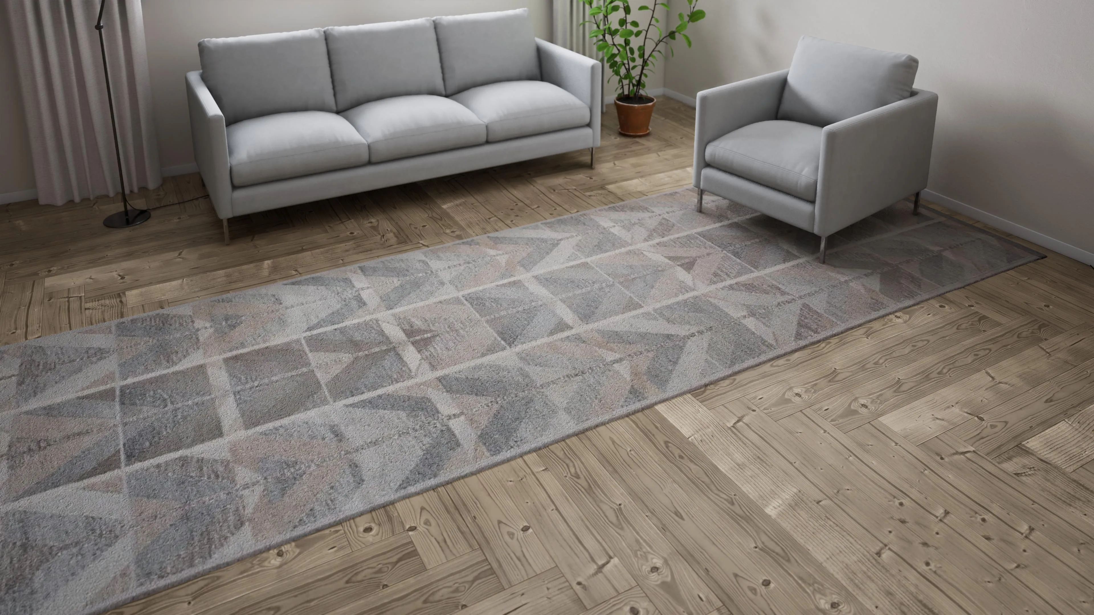 Grey Flatweave Wool Cotton Blend Rug - 5'10" x 15'7"