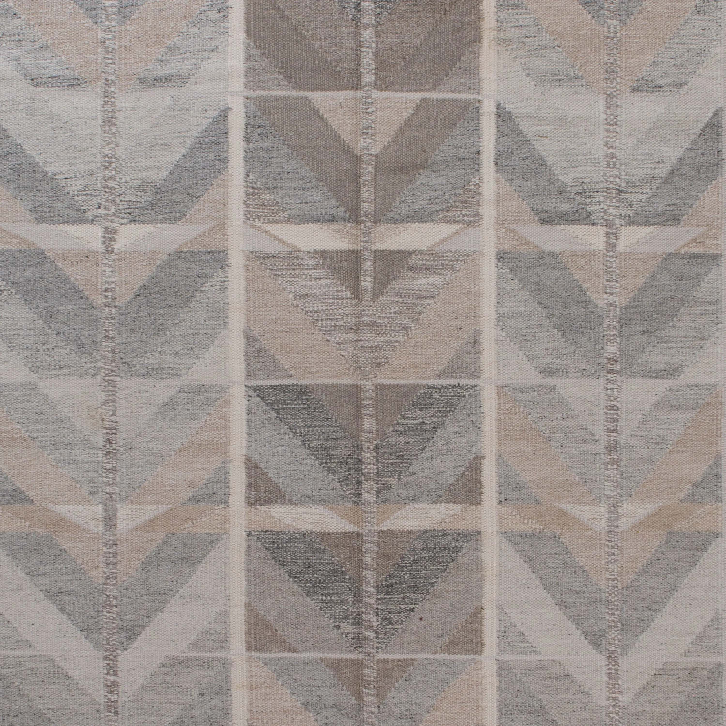 Grey Flatweave Wool Cotton Blend Rug - 5'10" x 15'7"