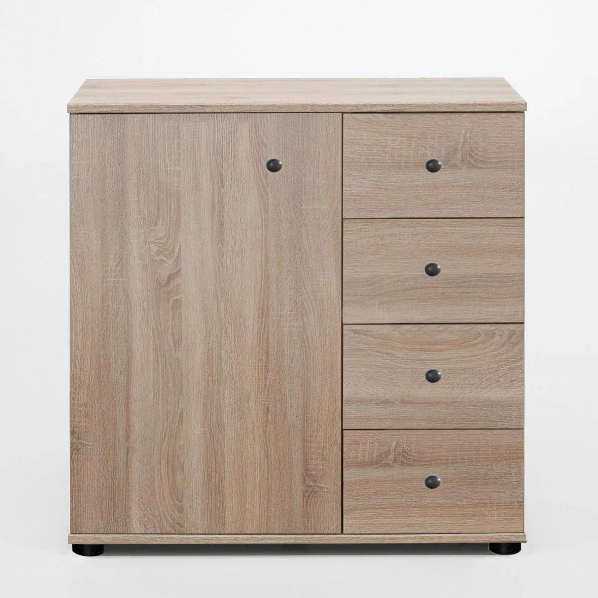 Harmony 1 Door 4 Drawers Combi Chest Cabinet Oak