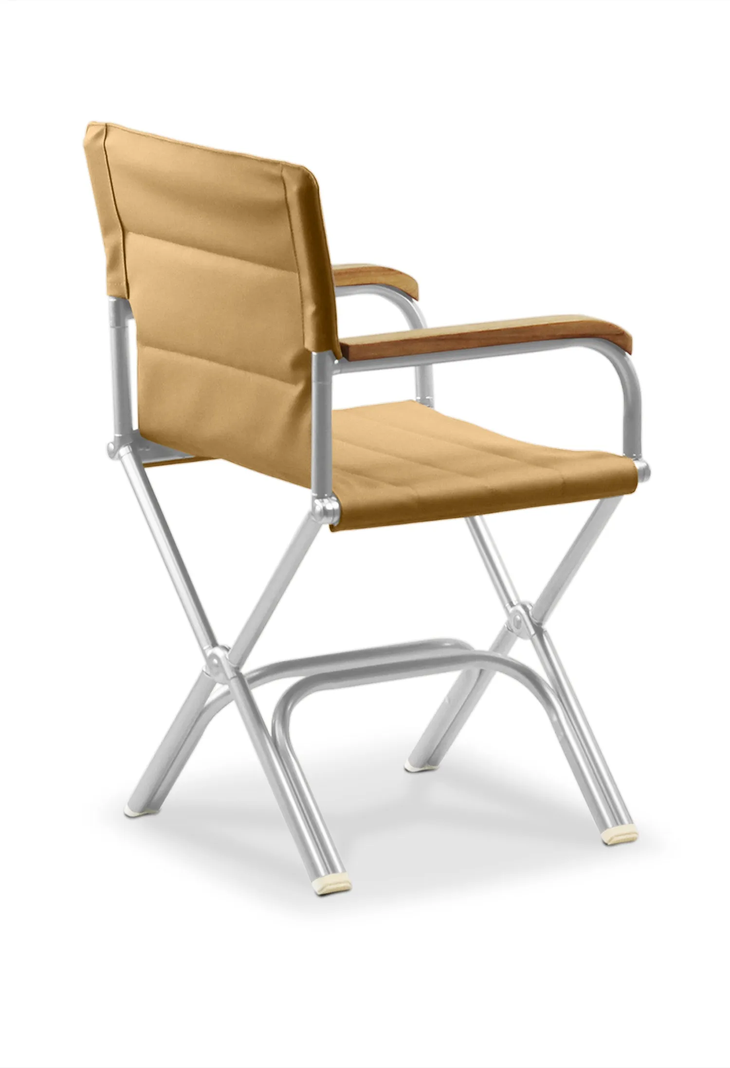 High-End Folding Aluminum Boat Chair with Teak Armrests-A6000UNIT