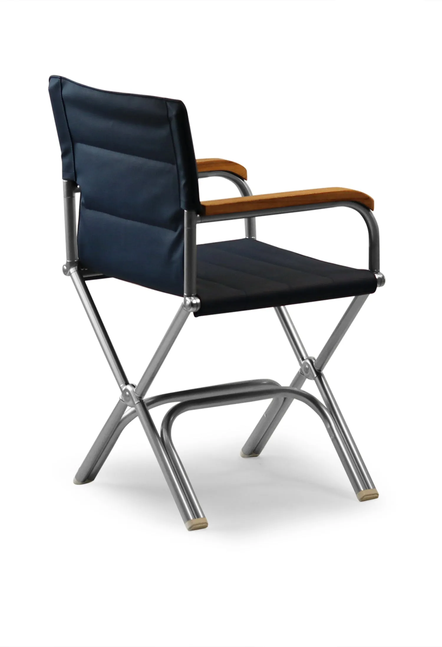 High-End Folding Aluminum Boat Chair with Teak Armrests-A6000UNIT