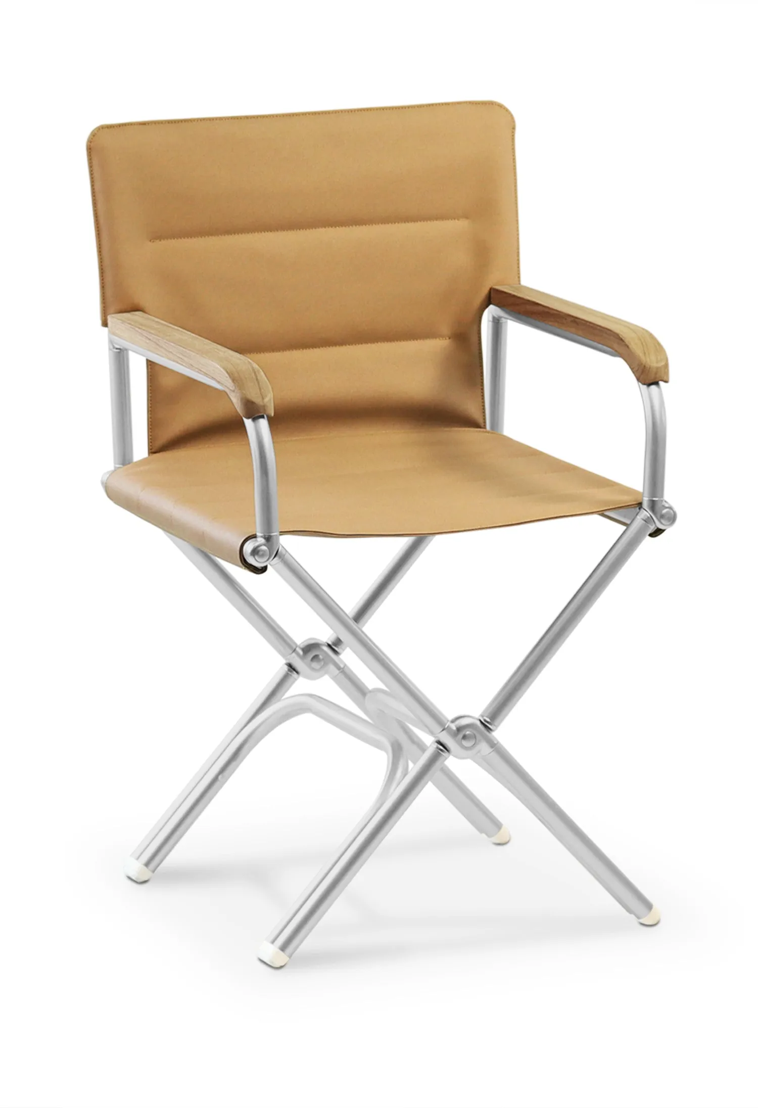 High-End Folding Aluminum Boat Chair with Teak Armrests-A6000UNIT