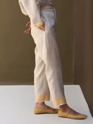 Inawi Border Linen Pant - Natural