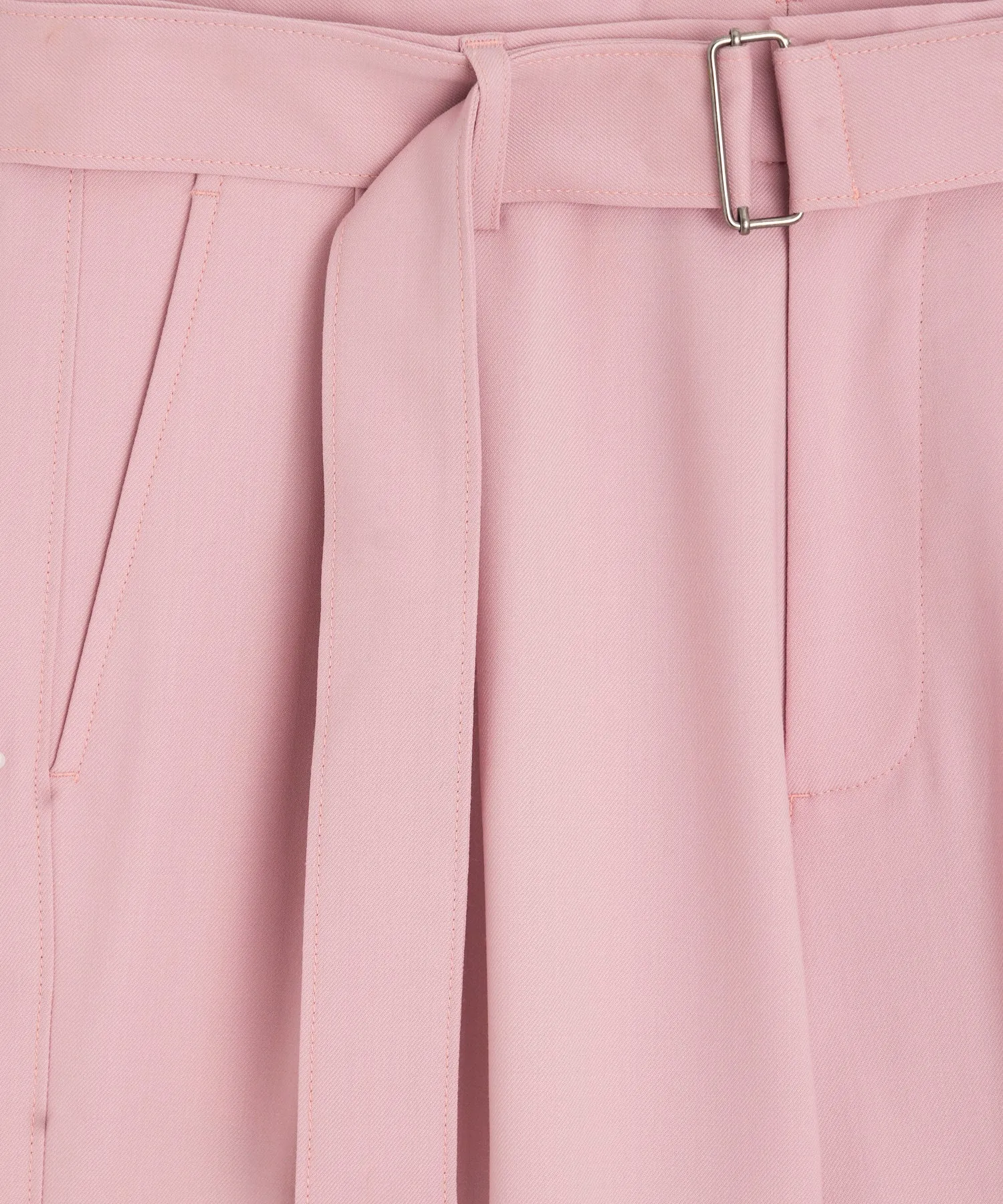 Italian Gabardine Belted Short in Pink