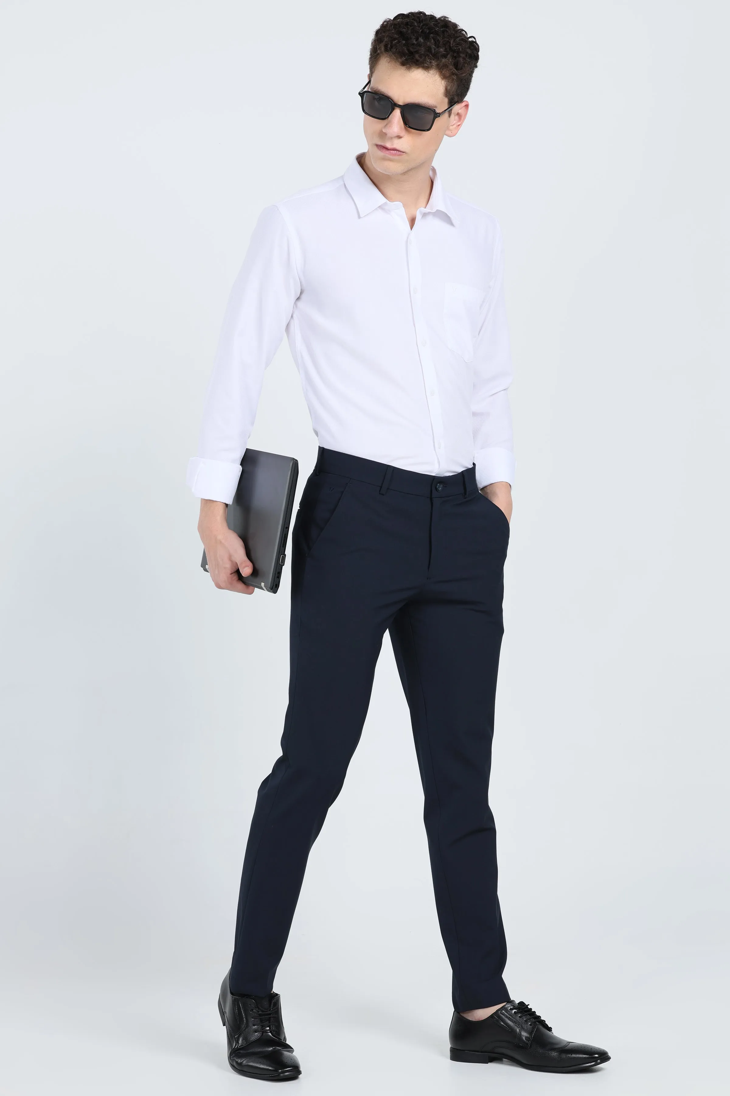 Ivyn Elegant Navy Blue Formal Trousers