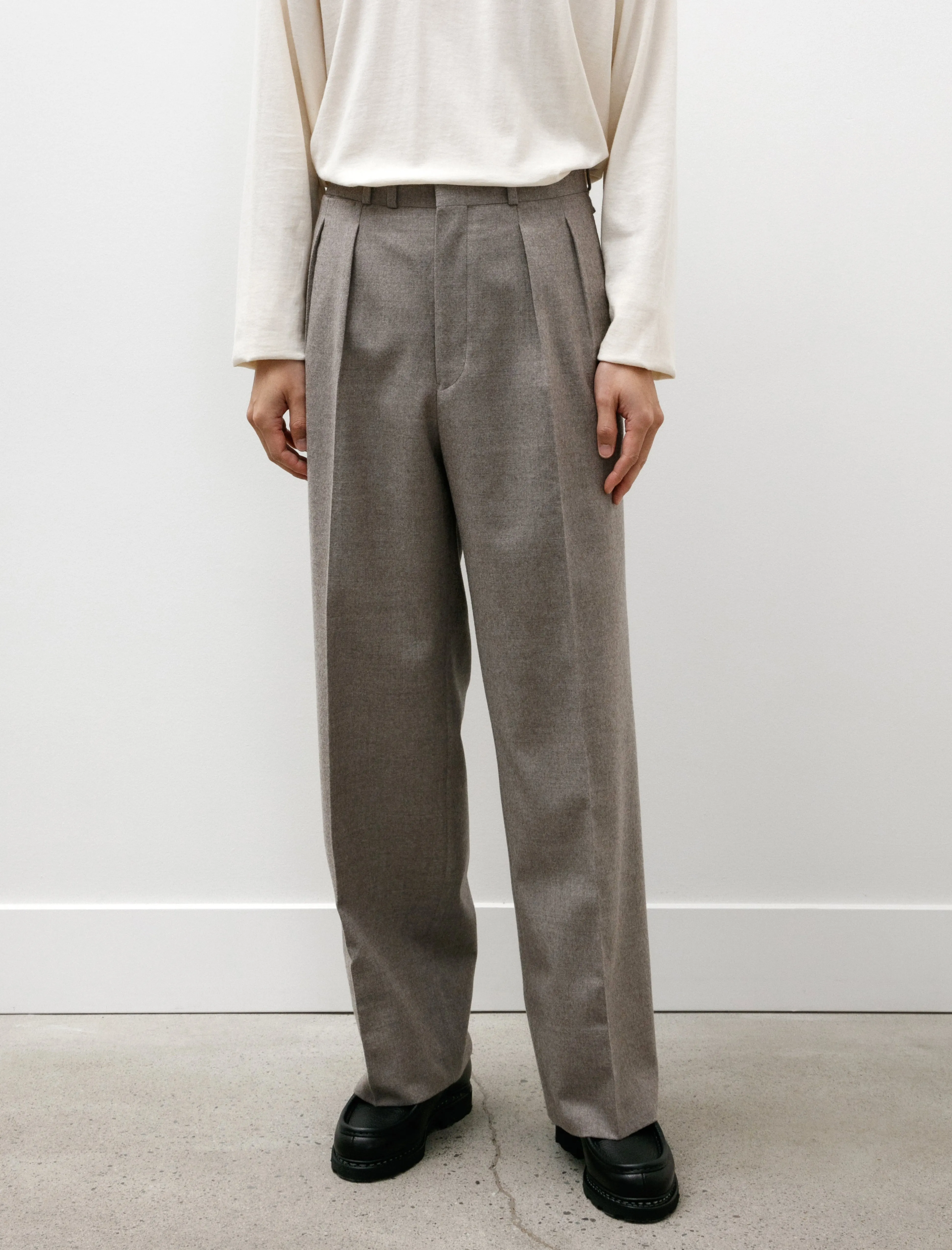 Jefferly Flannel Trousers Camel Grey