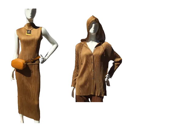 Julia - Crinkle Set of 3 - Jacket with hood, Skirt and High neck sleeveless top