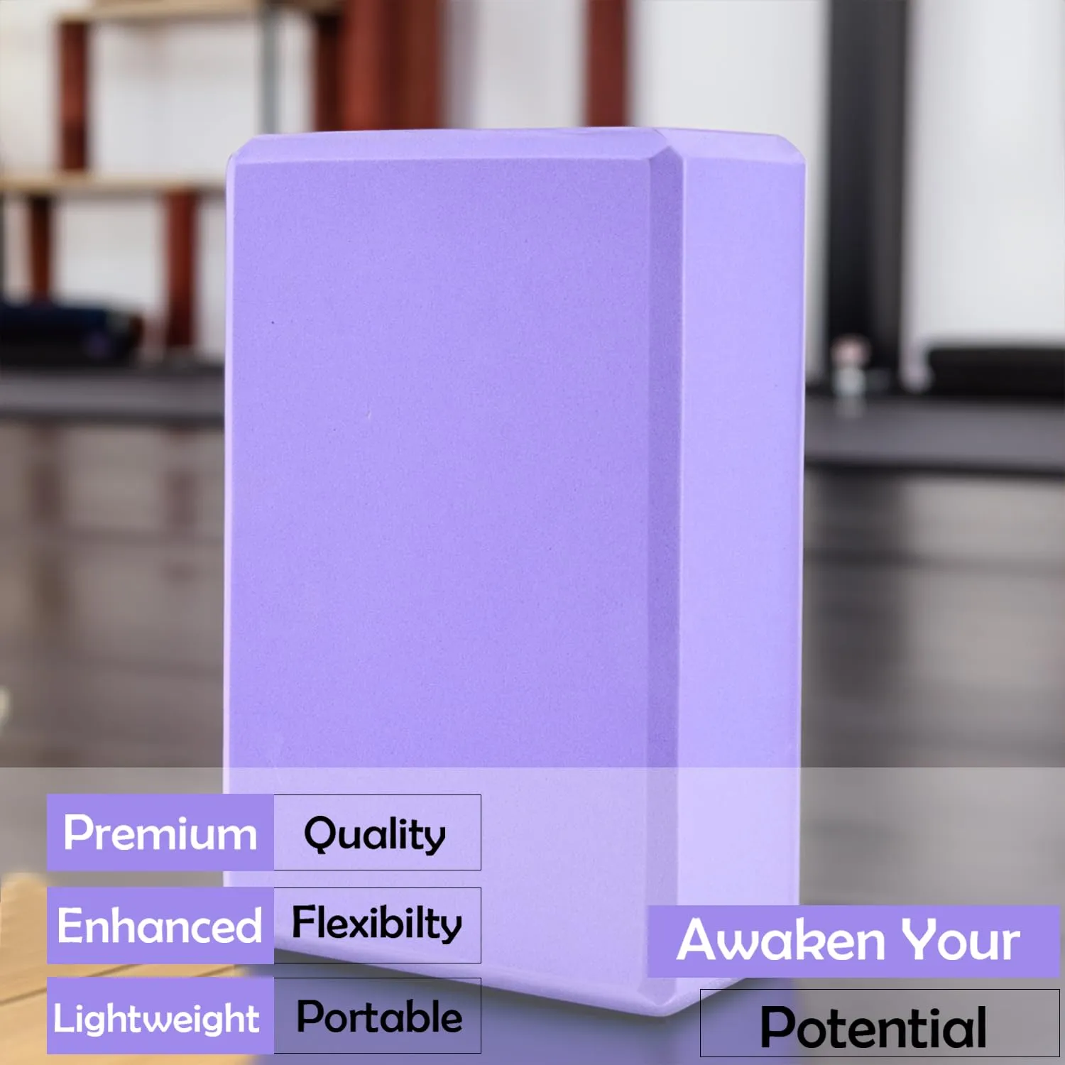 Kuber Industries High-Density Yoga Block|Lightweight & Portable Yoga Brick|Improve Strength & Flexibility (Light Purple)