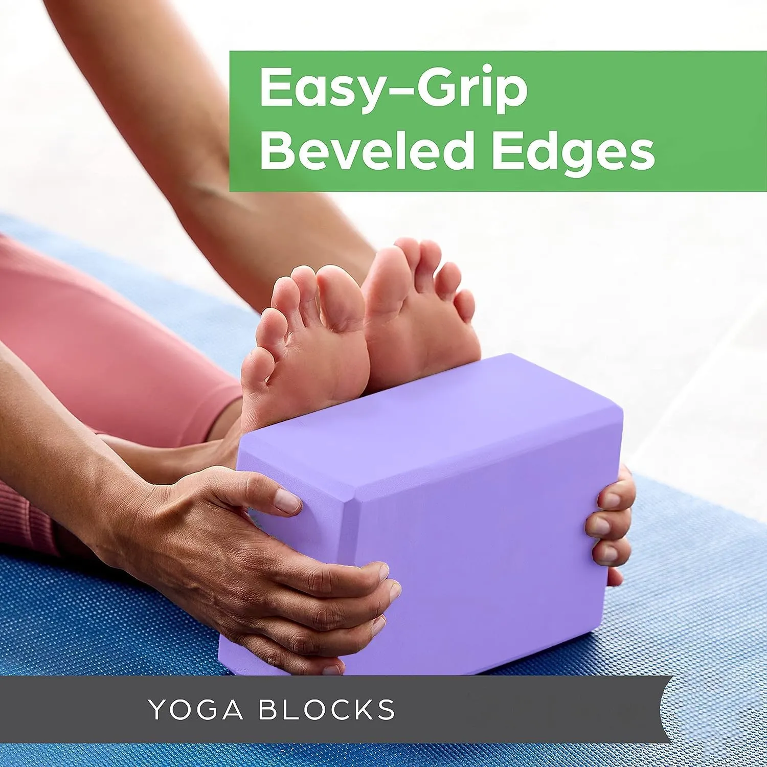 Kuber Industries High-Density Yoga Block|Lightweight & Portable Yoga Brick|Improve Strength & Flexibility-Pack of 3 (Light Purple)