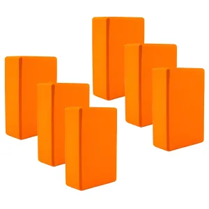 Kuber Industries High-Density Yoga Block|Lightweight & Portable Yoga Brick|Improve Strength & Flexibility-Pack of 6 (Orange)