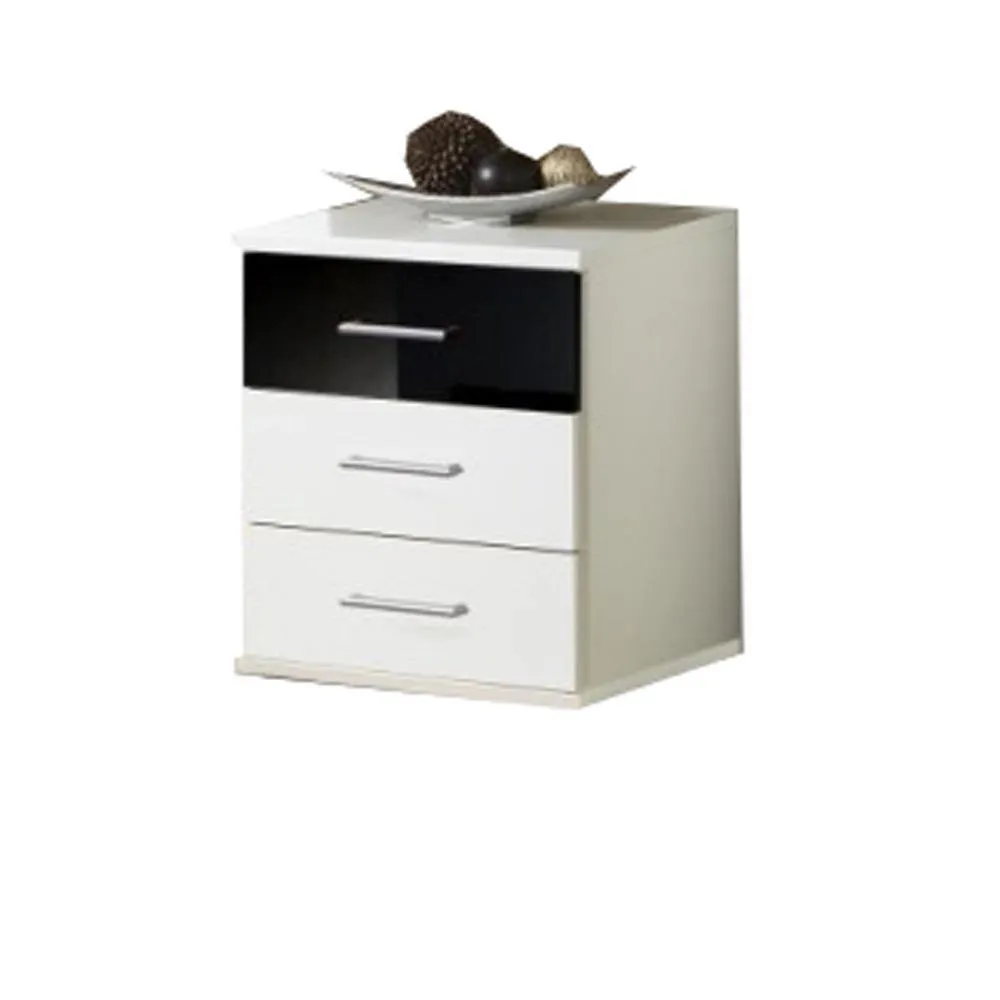 Lorin White And Black 3 Drawer Chest