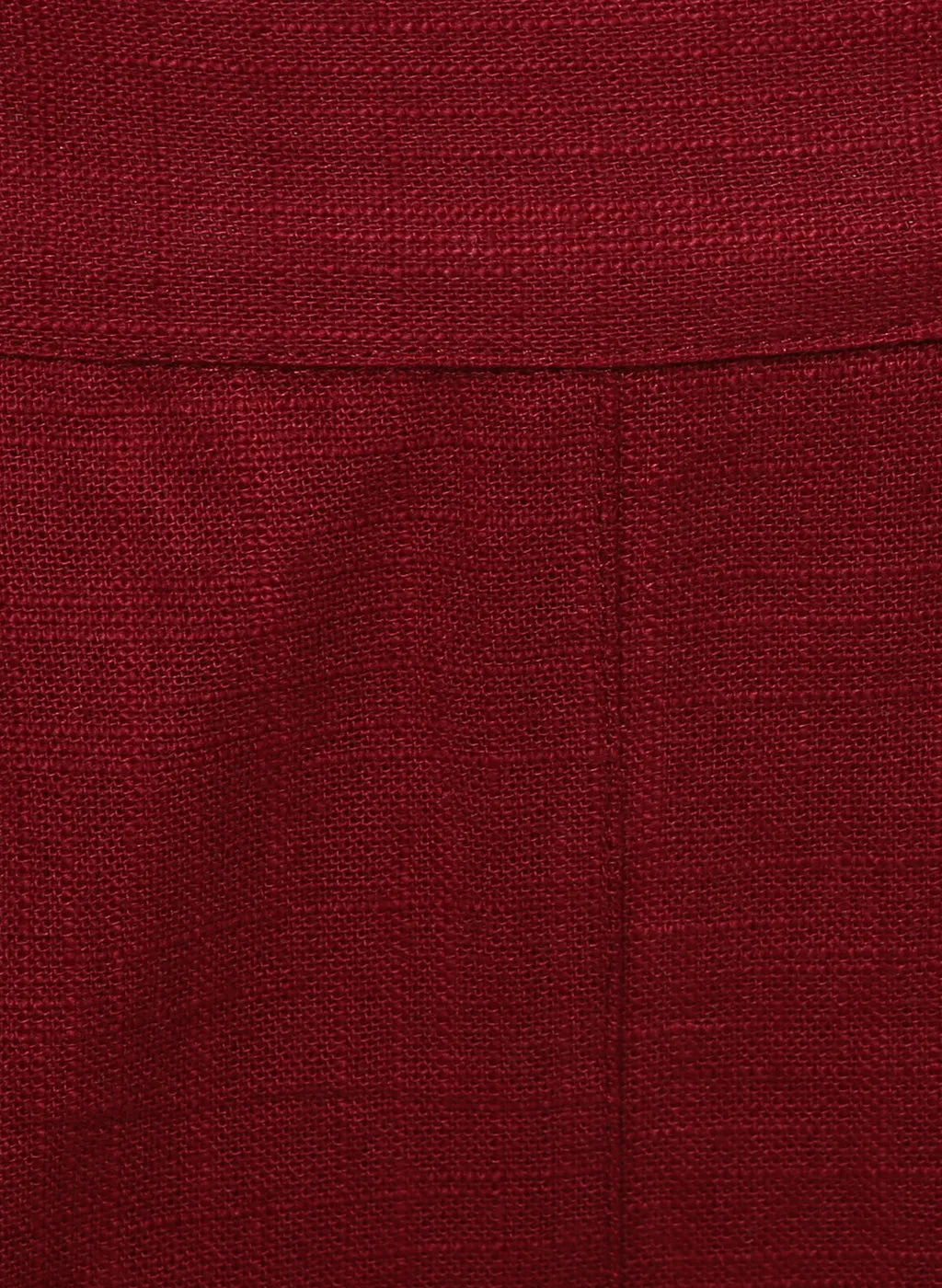 Maroon Solid Cotton Slub Straight Pants