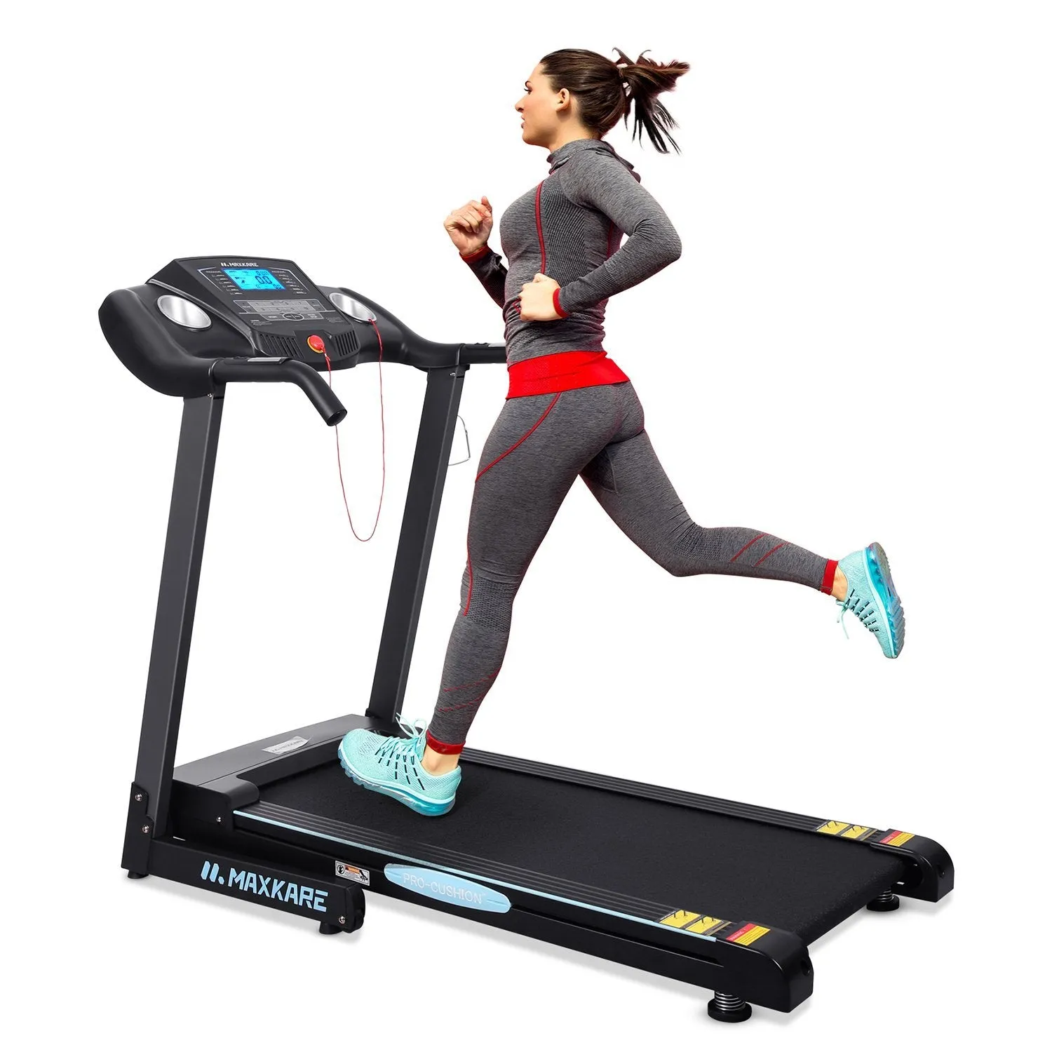 MaxKare Treadmill with 12% Auto Incline Folding Treadmill Running Machine 2.5 HP Power 8.5 MPH Speed with 15 Preset LCD Display for Home Use