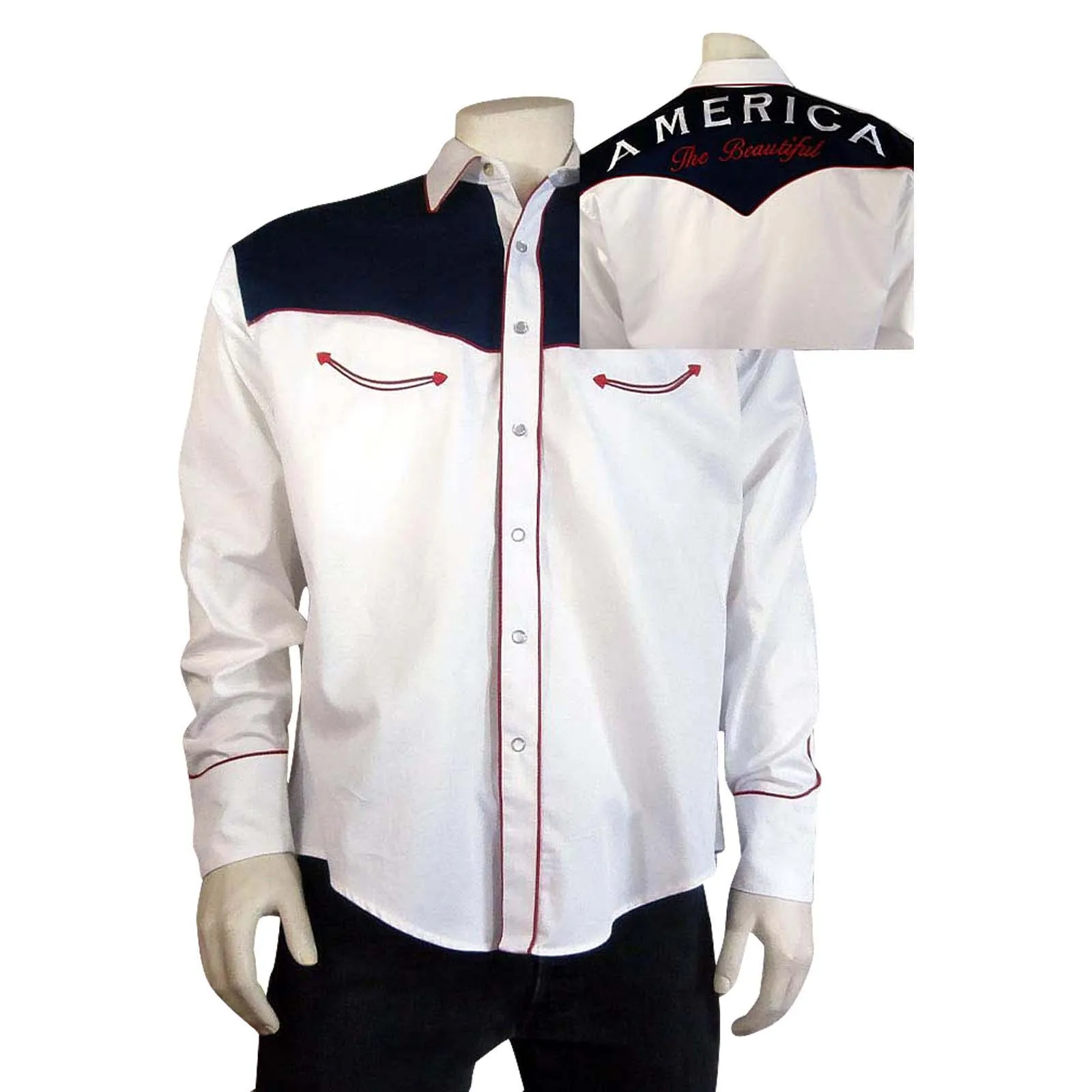 Men's America the Beautiful Embroidered Western Shirt