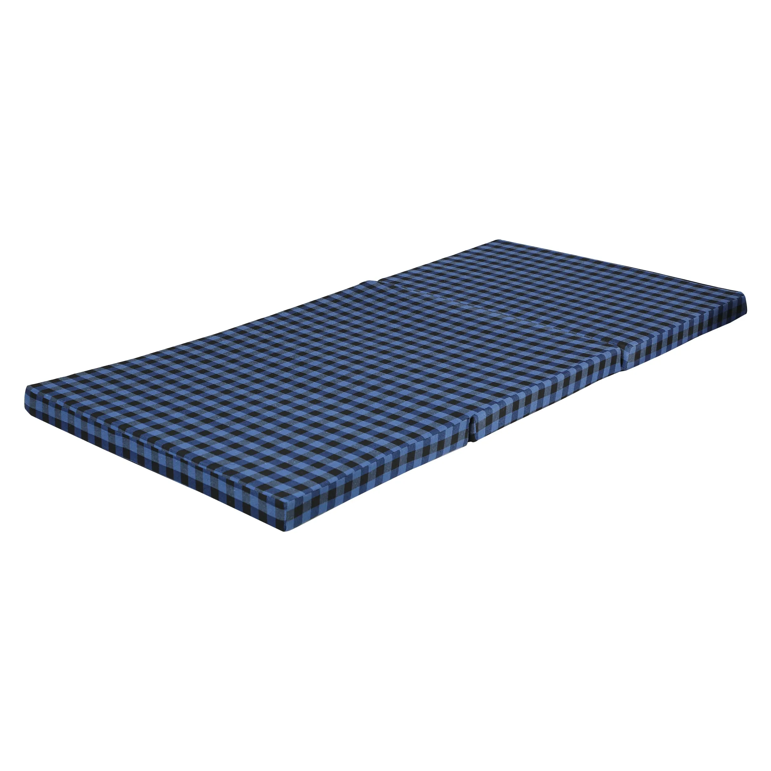 MOROFEEL 2 Inch Three Fold UHD Foam Single Bed Mattress Blue & Black(72X35X2)