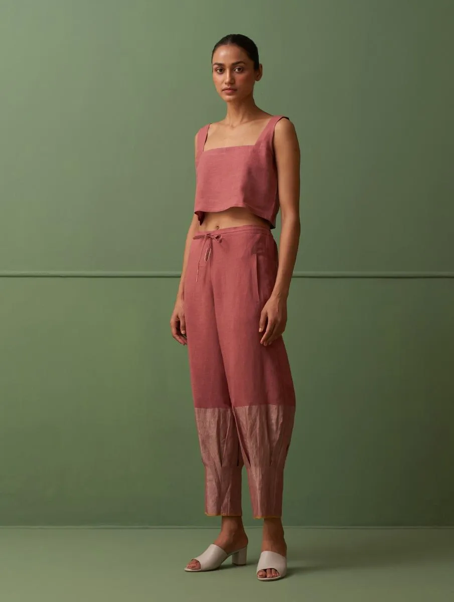 Nama Border Linen Pants - Terra