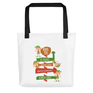 North Pole Sign Board Tote bag