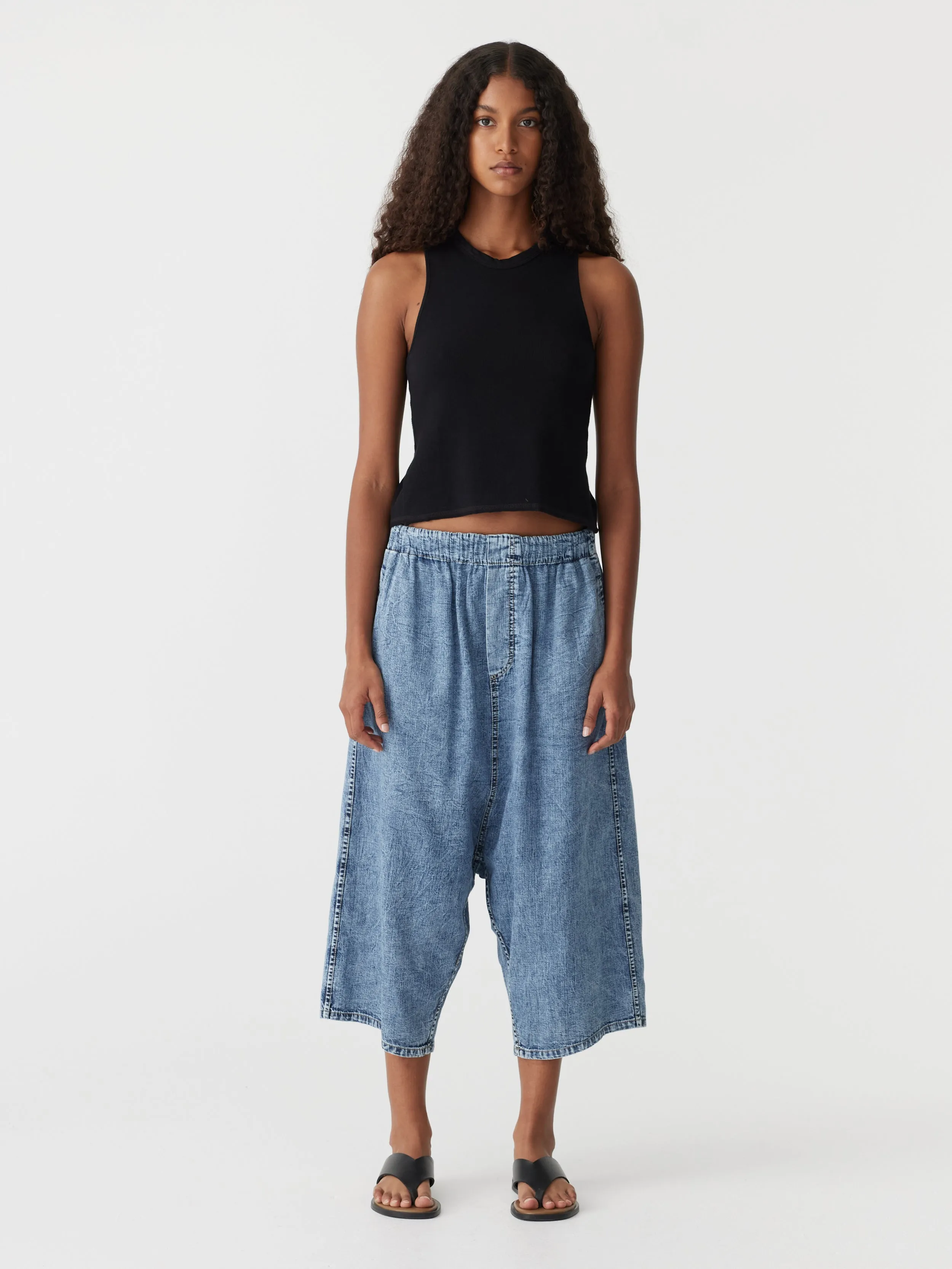 organic denim culotte