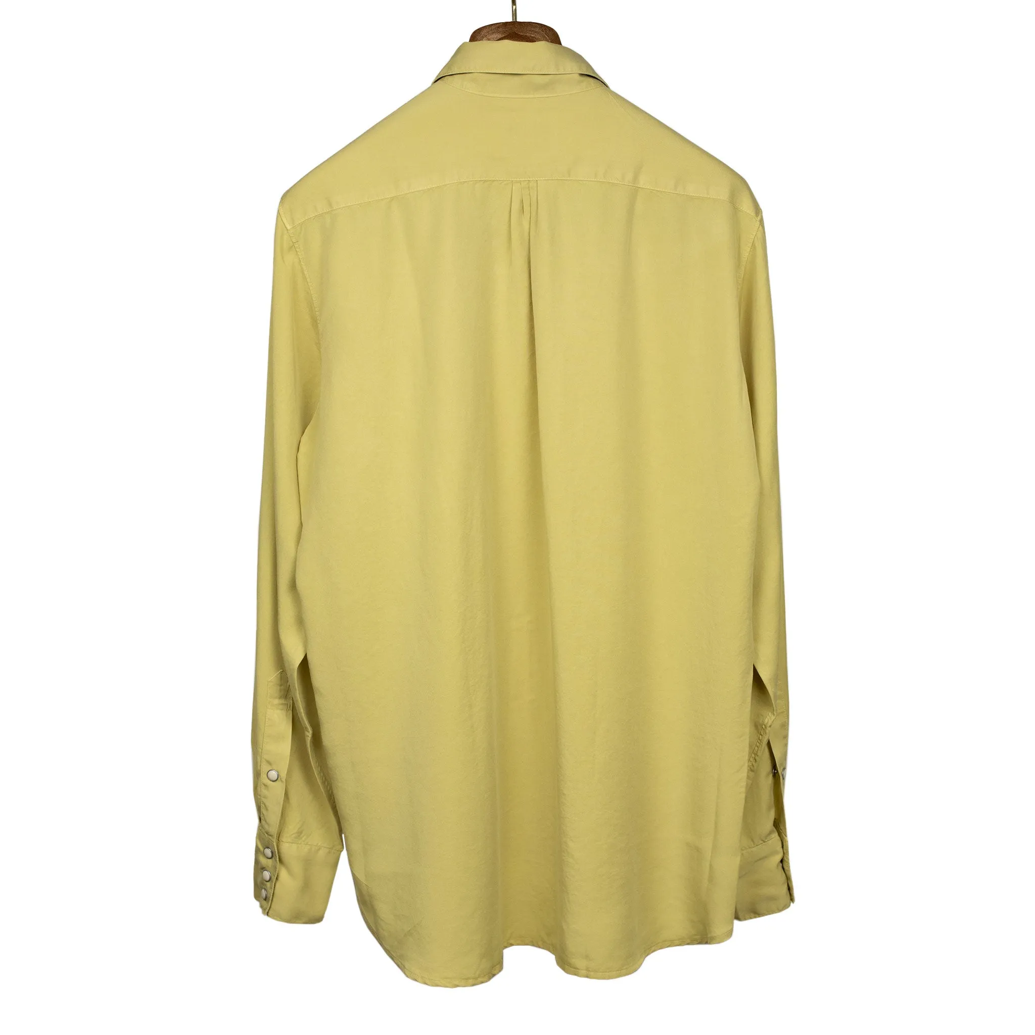 Pearl snap shirt in sunshine yellow tencel