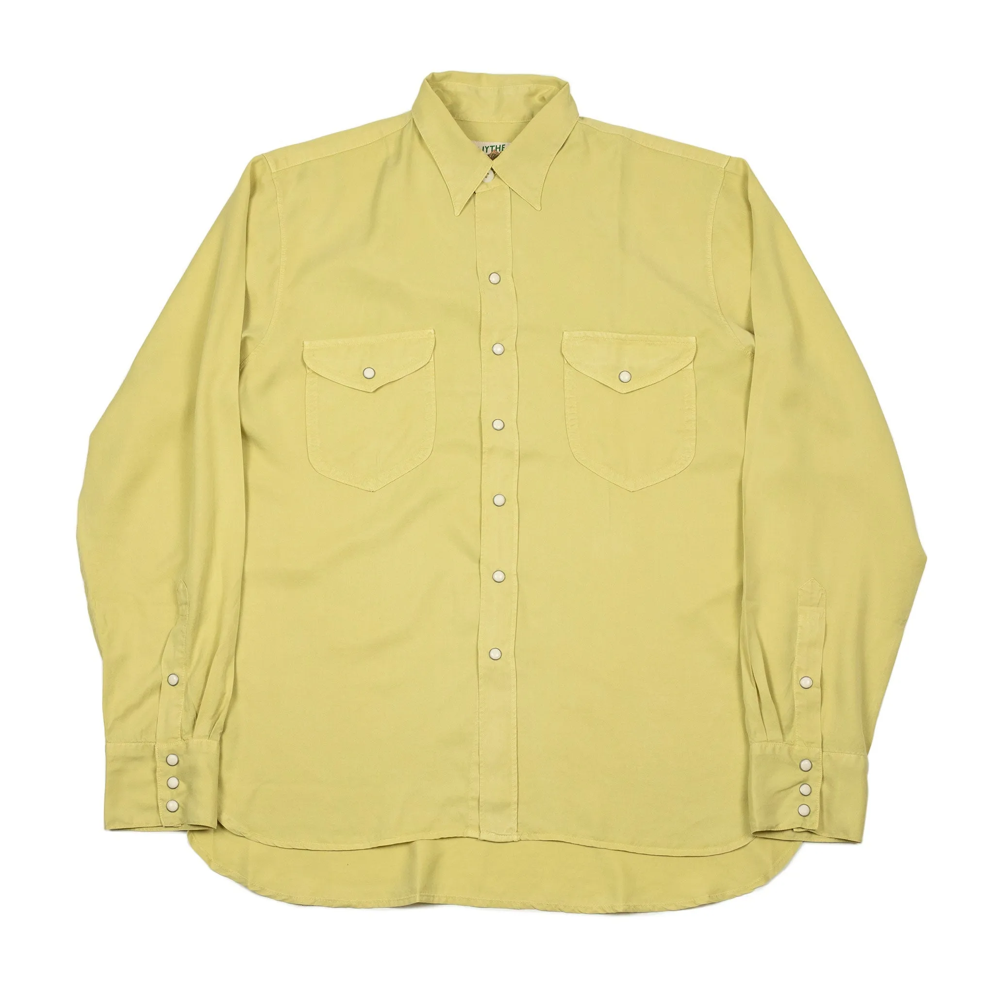 Pearl snap shirt in sunshine yellow tencel