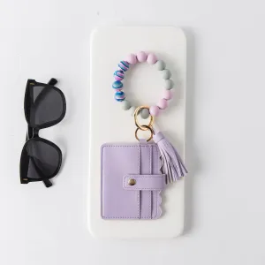 Purple Silicone Case - Wallet Keychain Bracelet