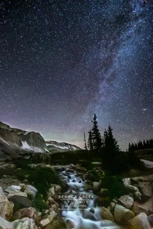 "Wyoming Milky Way Waterfall" 12x18 Fine Art Photography Metal Print - IN STOCK