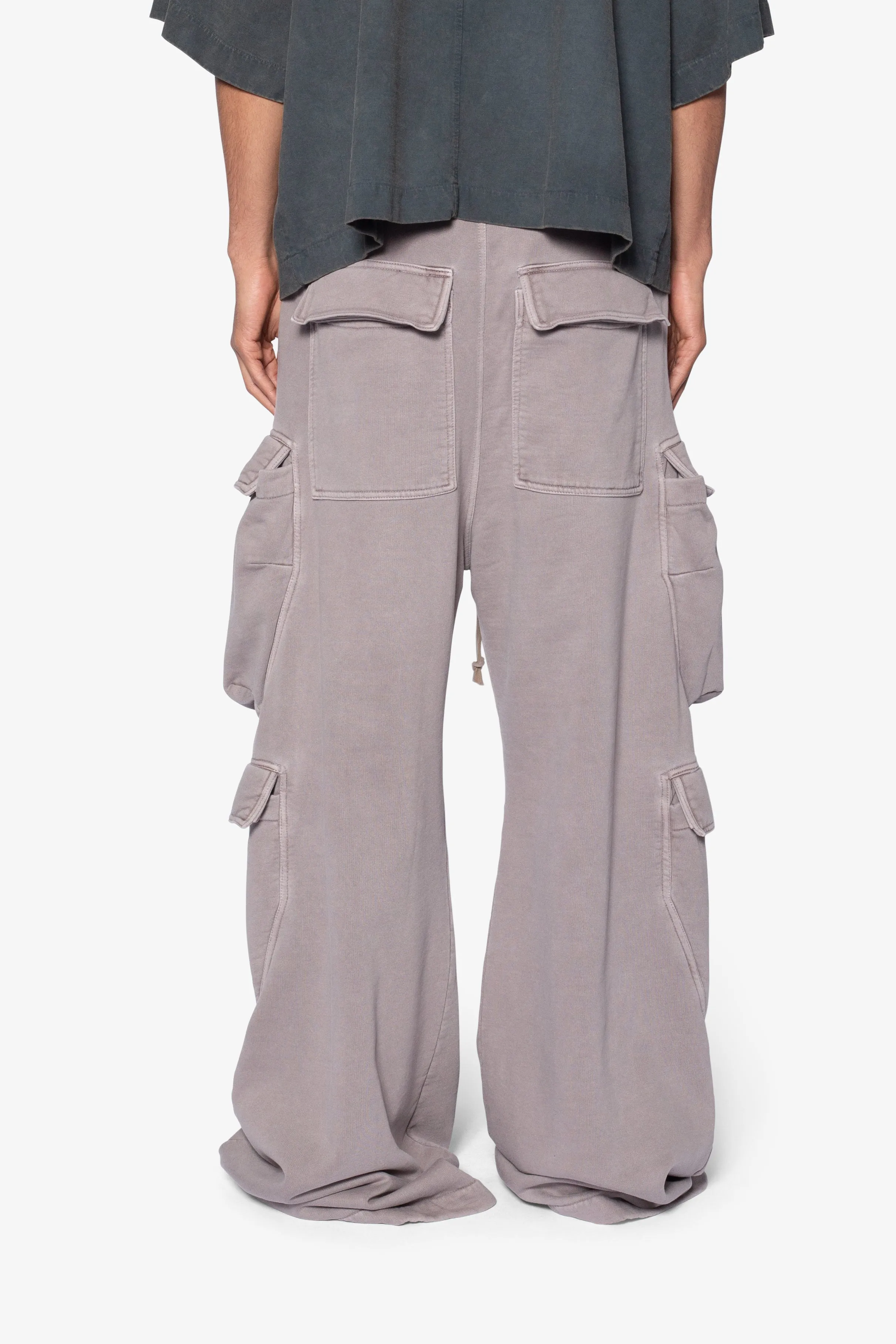 Rave Double Cargo Sweatpants - Washed Mauve