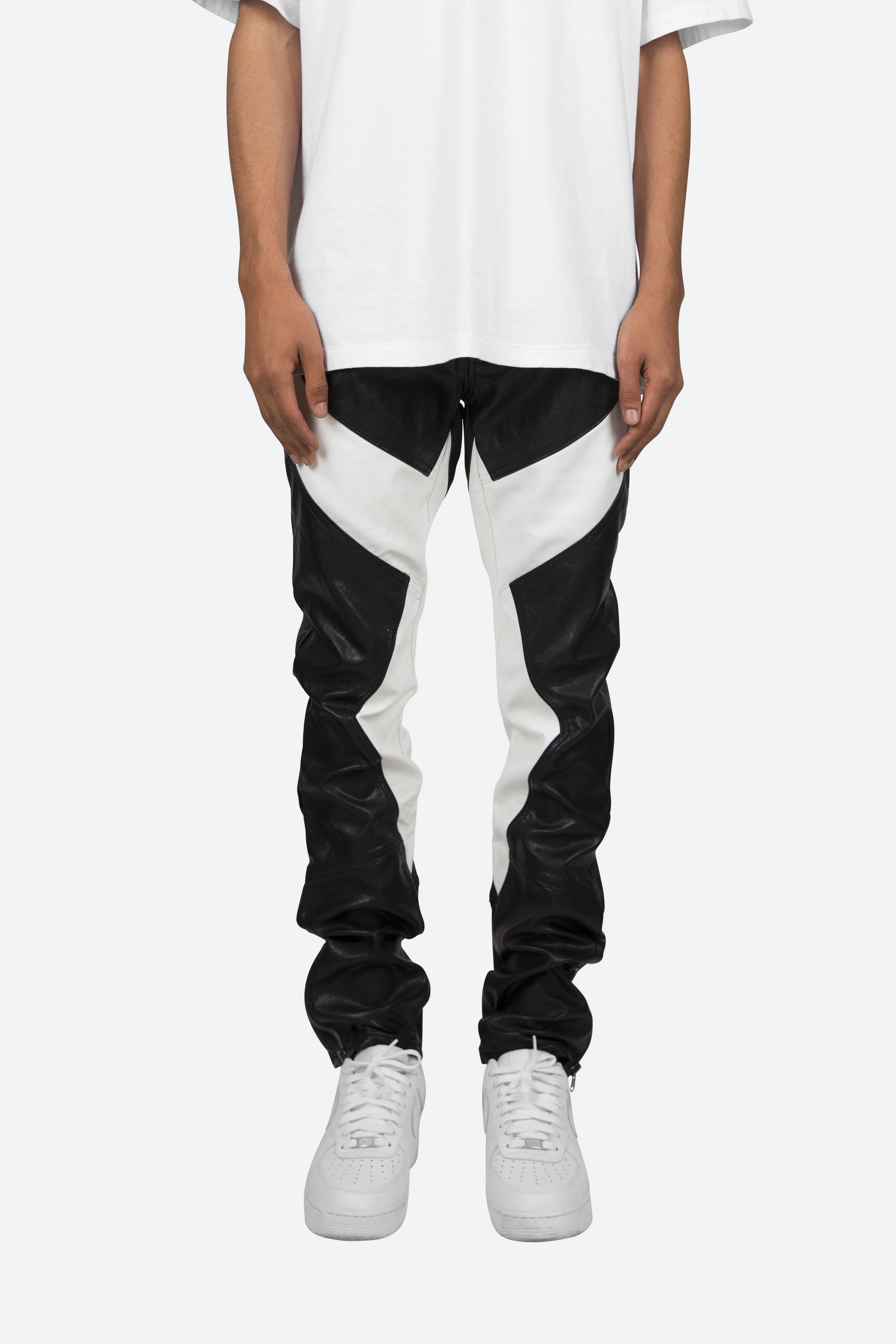 S192 Leather Denim - Black/White