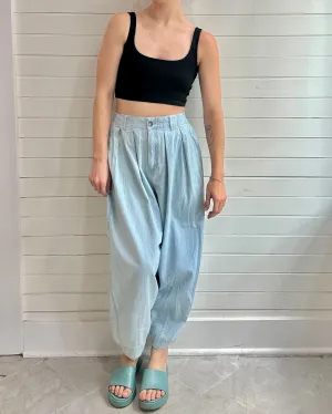 The Quinn Denim Pleat Pants